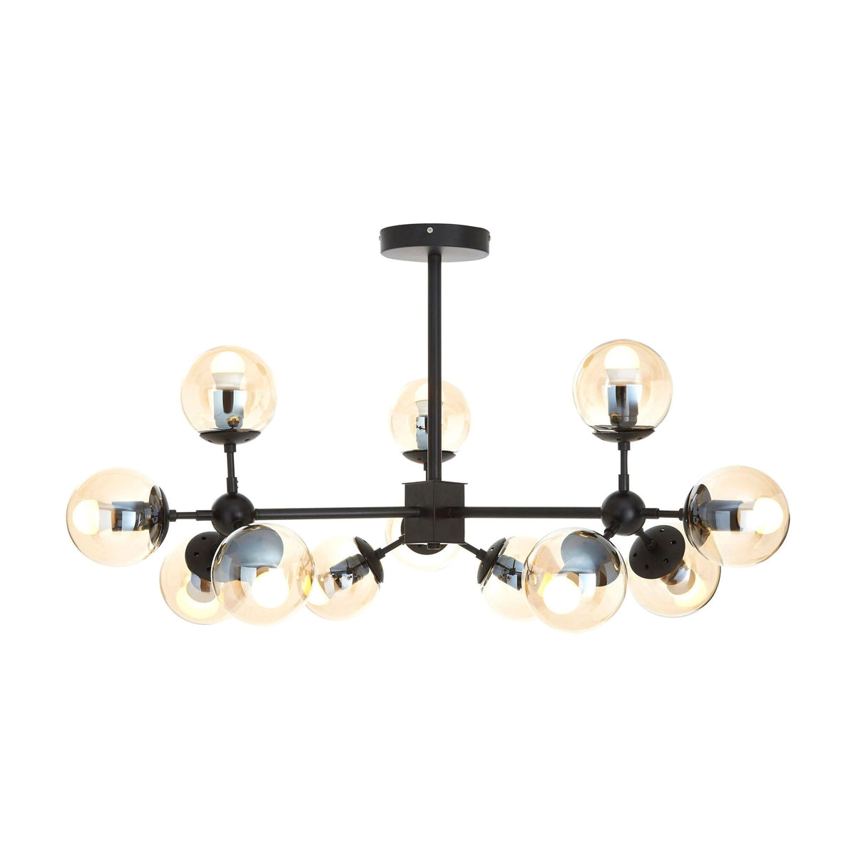 Stellar Matt Black 12 Arm Pendant Light
