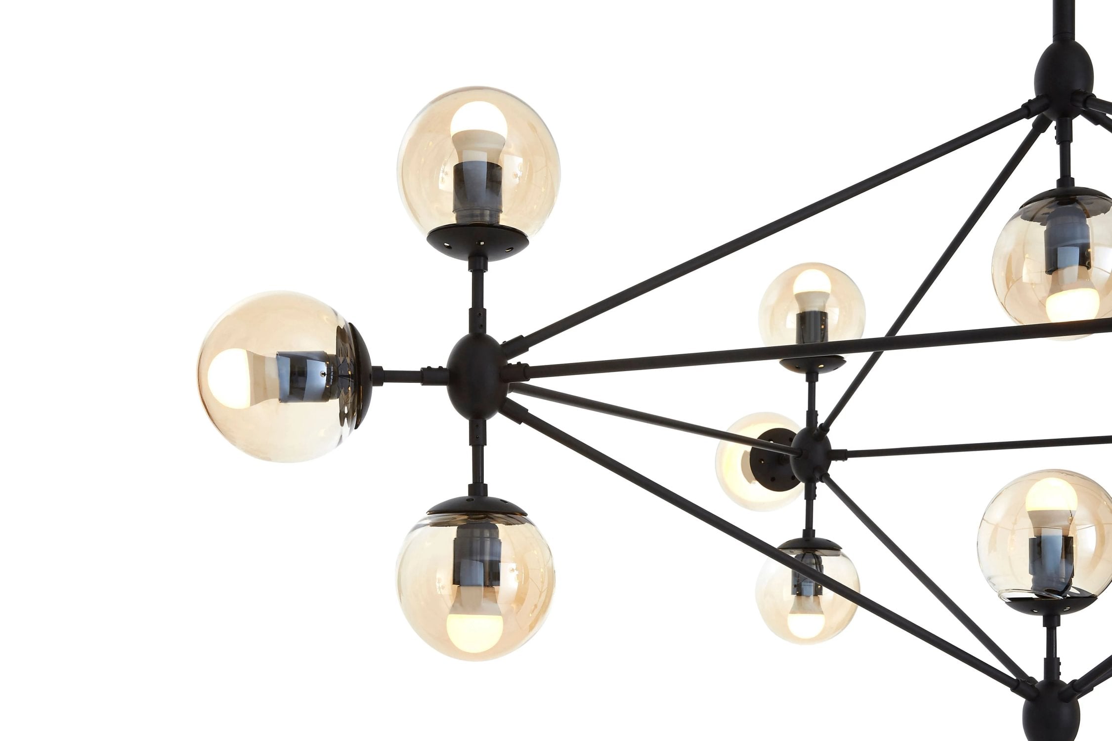 Stellar Matt Black 15 Arm Pendant Light