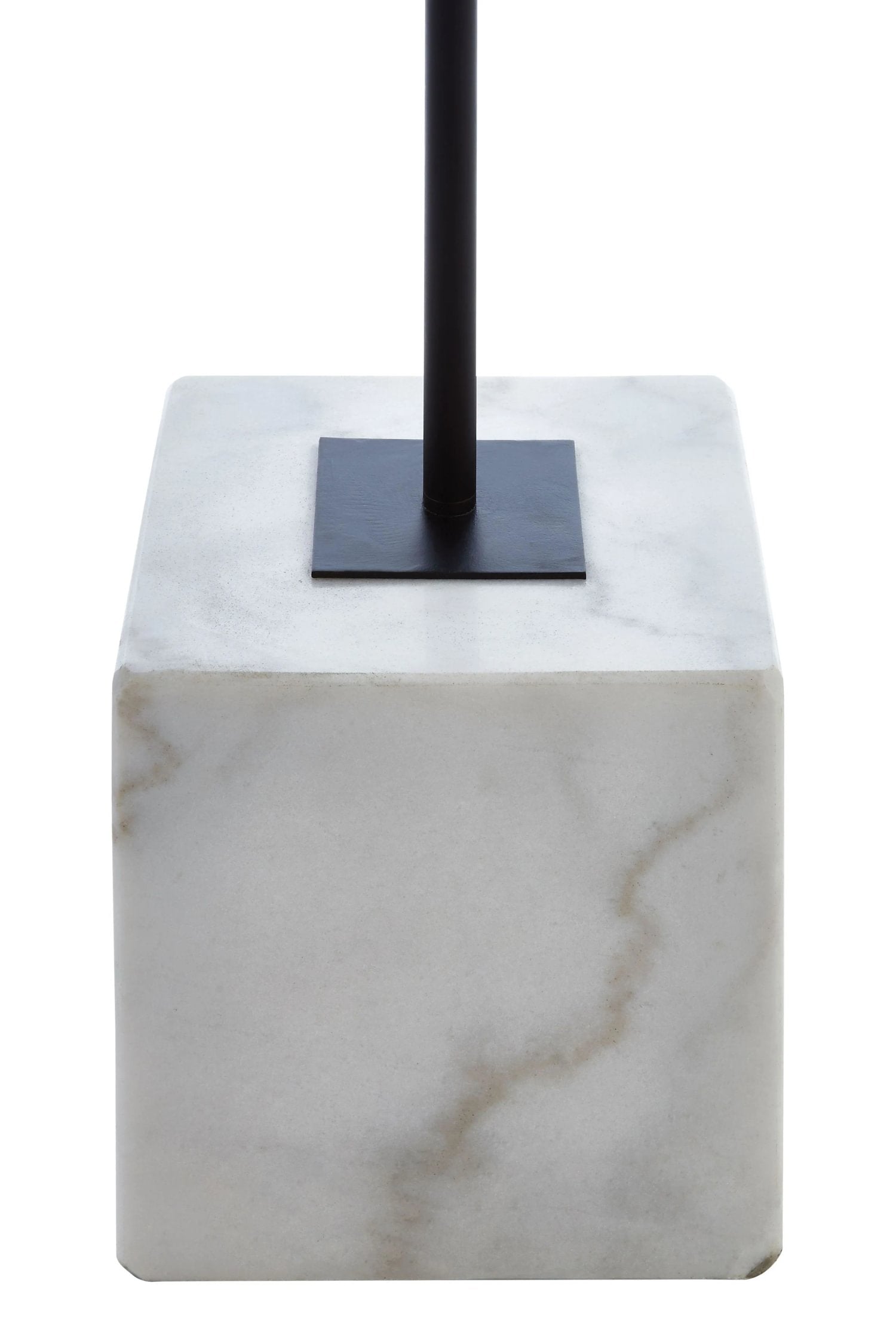 Langford Black Metal & White Marble Floor Lamp
