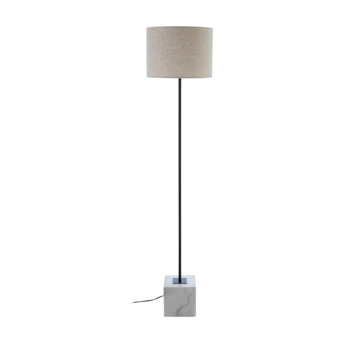 Langford Black Metal & White Marble Floor Lamp