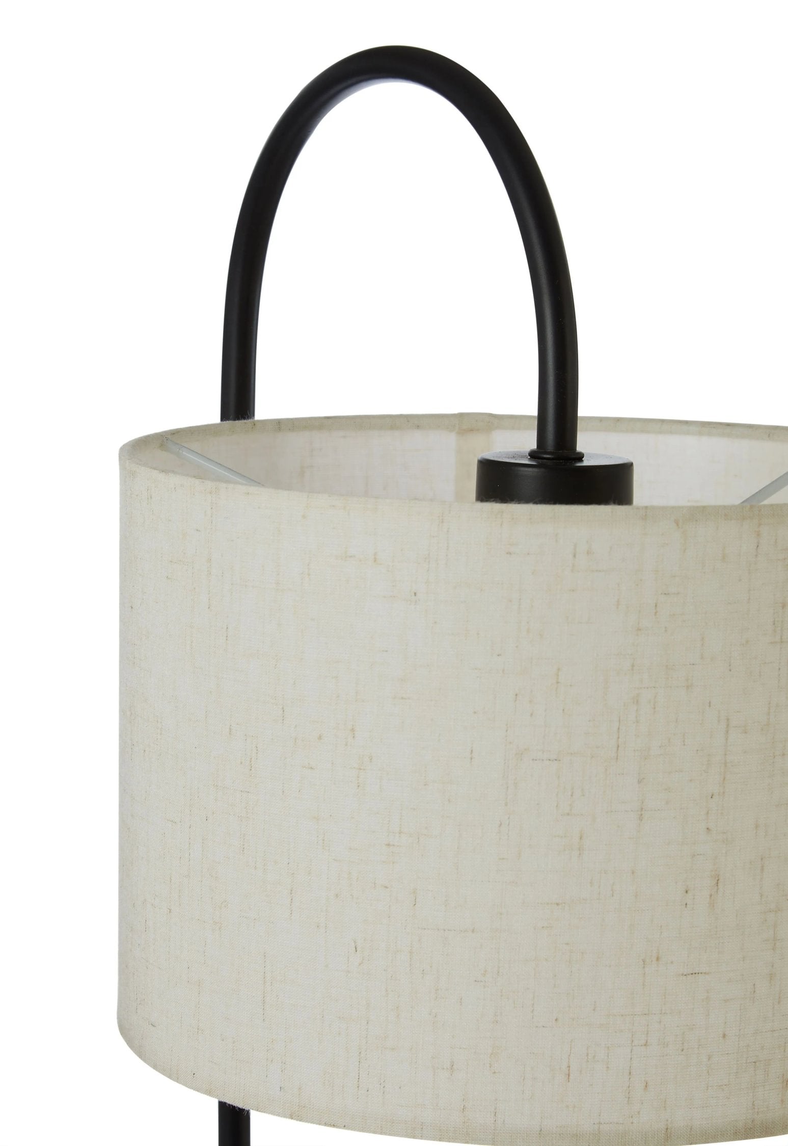 Langford Black Curved Stem & White Marble Table Lamp