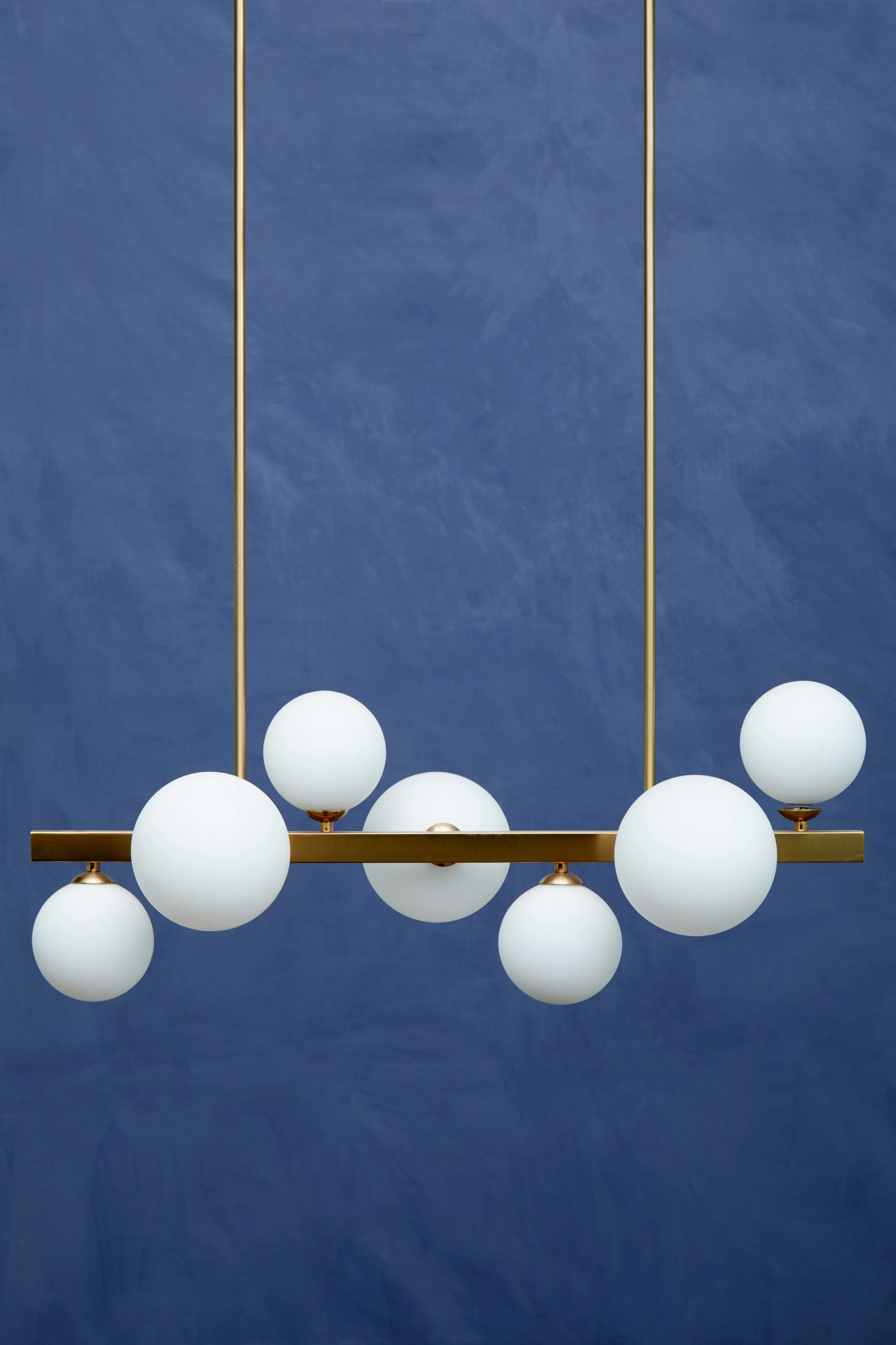 Venus White & Brass 7 Globe Pendant Light