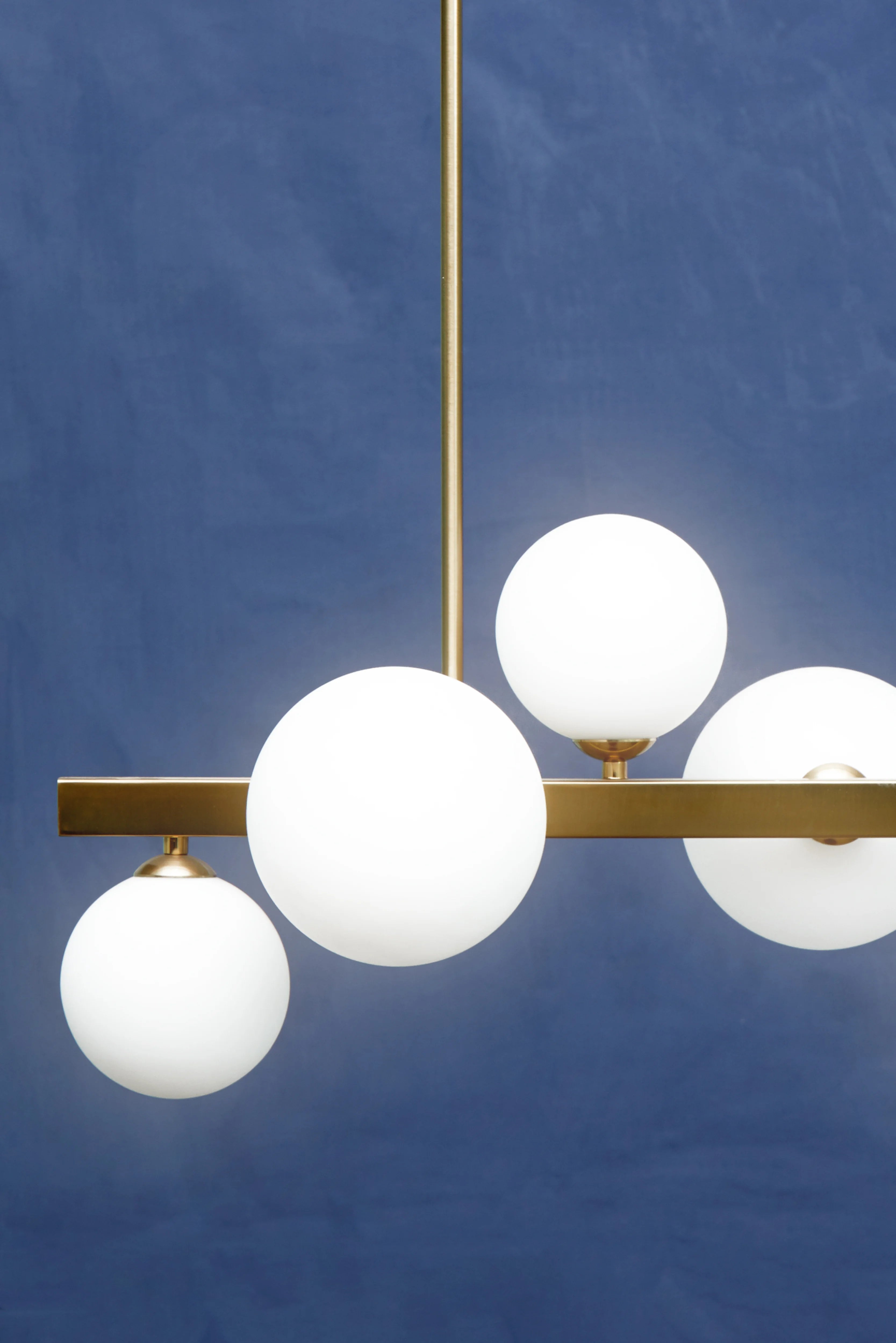 Venus White & Brass 7 Globe Pendant Light
