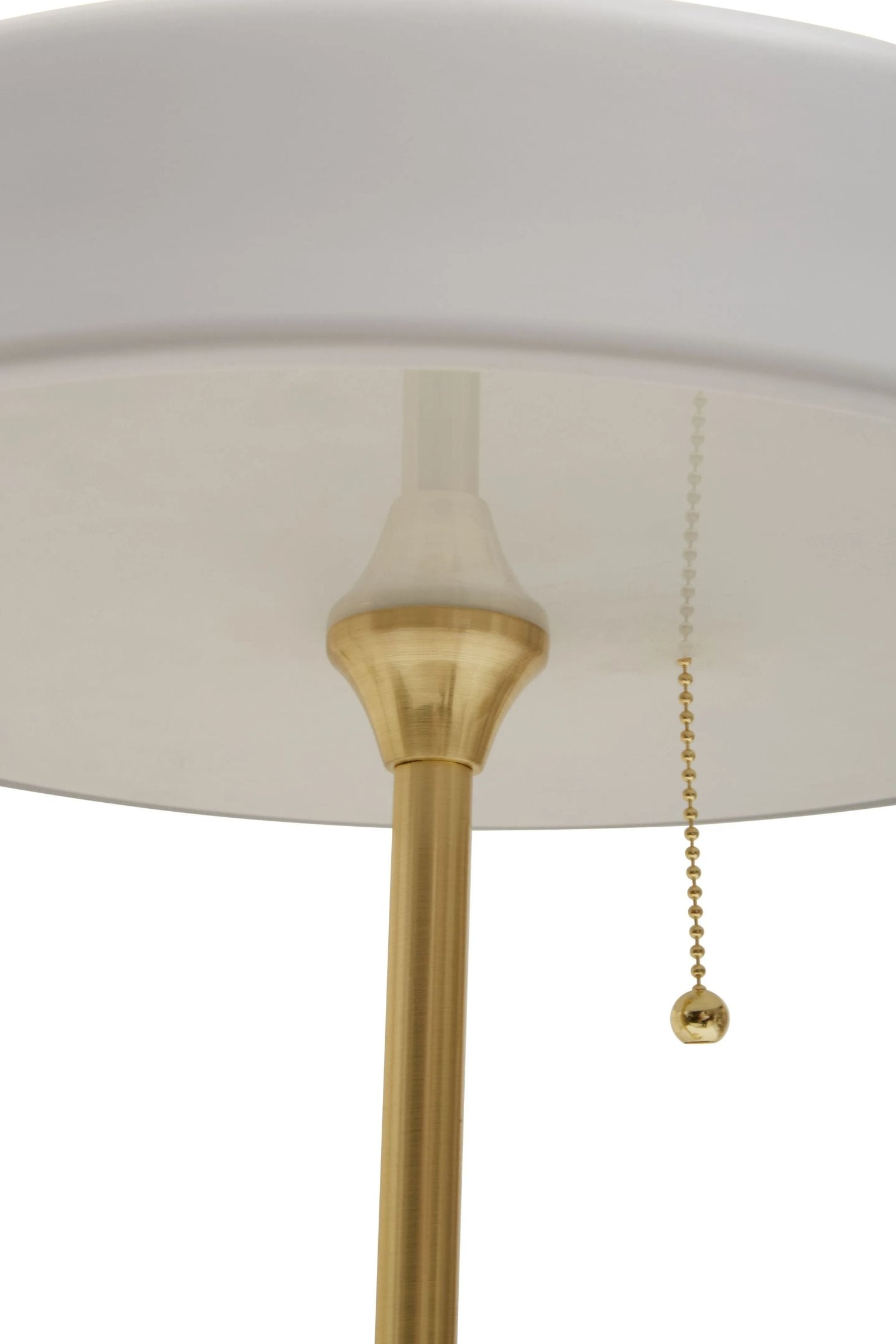 Savoy Brushed Brass Finish & White Shade Table Lamp