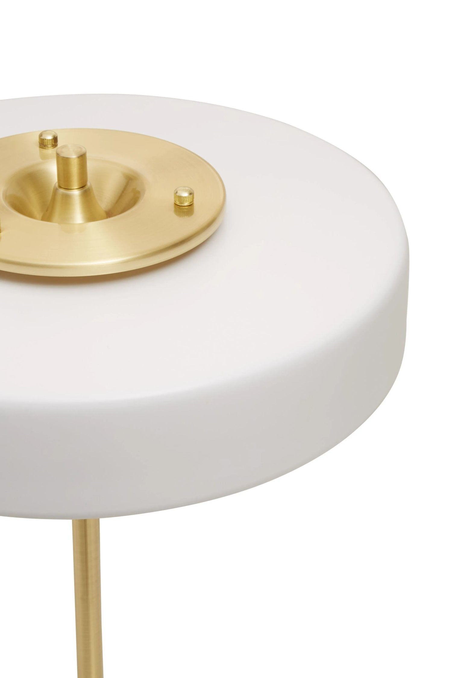 Savoy Brushed Brass Finish & White Shade Table Lamp