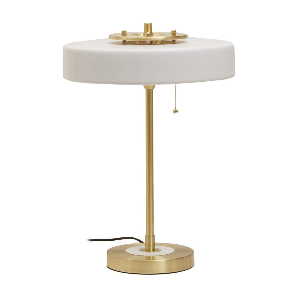 Savoy Brushed Brass Finish & White Shade Table Lamp