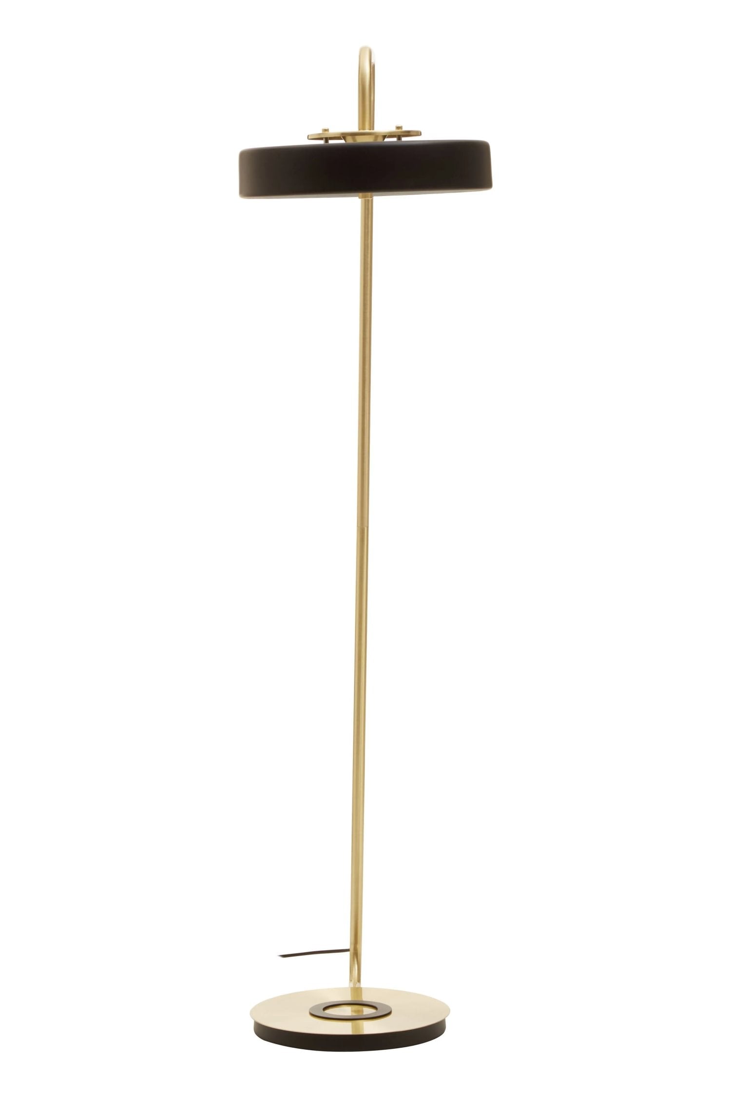 Savoy Brass Finish & Black Shade Floor Lamp