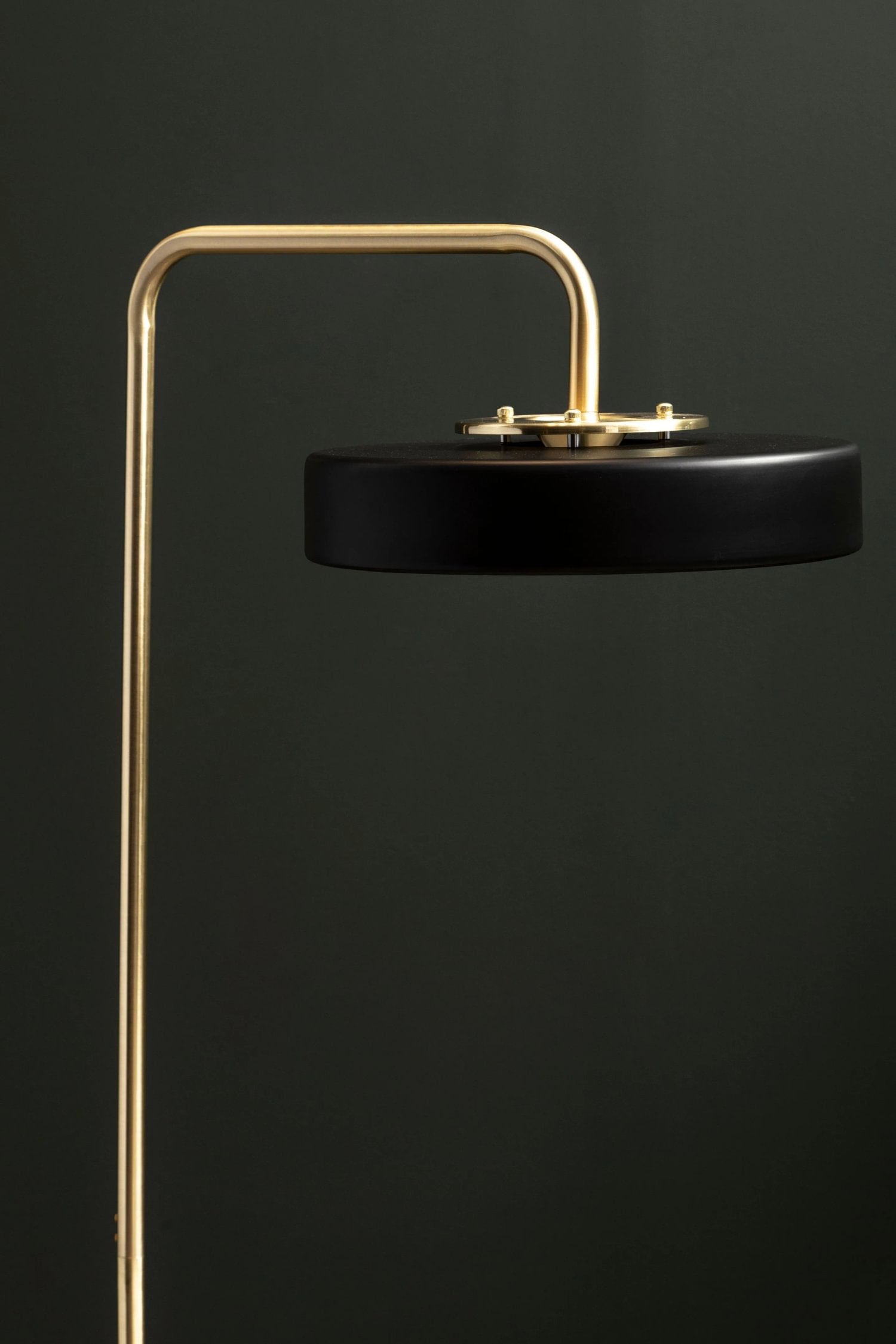 Savoy Brass Finish & Black Shade Floor Lamp