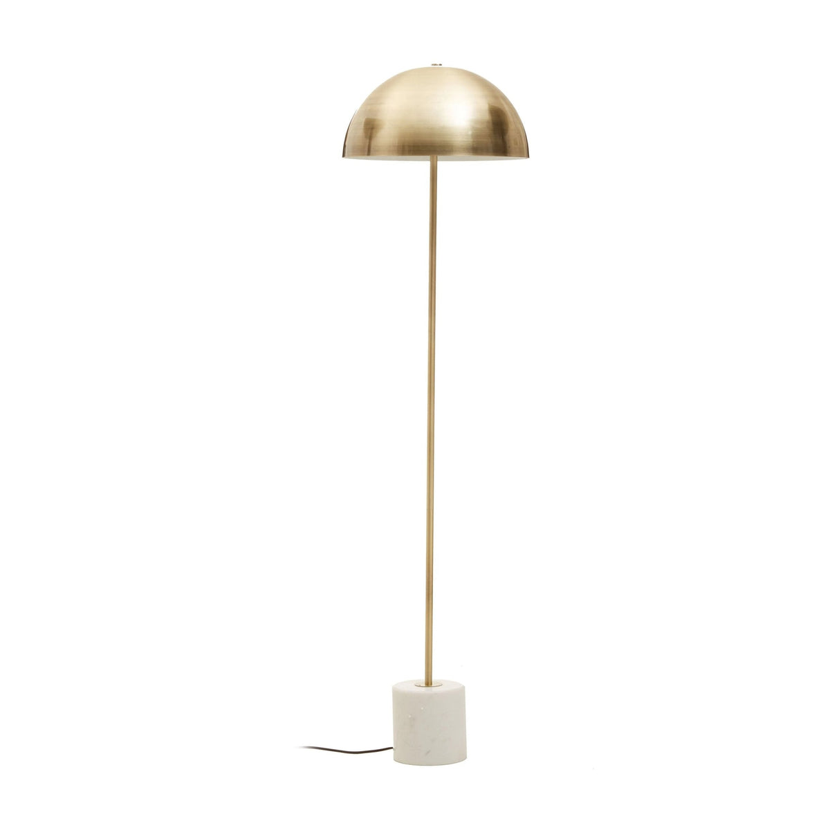 Langford Brushed Brass Finish & White Marble Floor Lamp