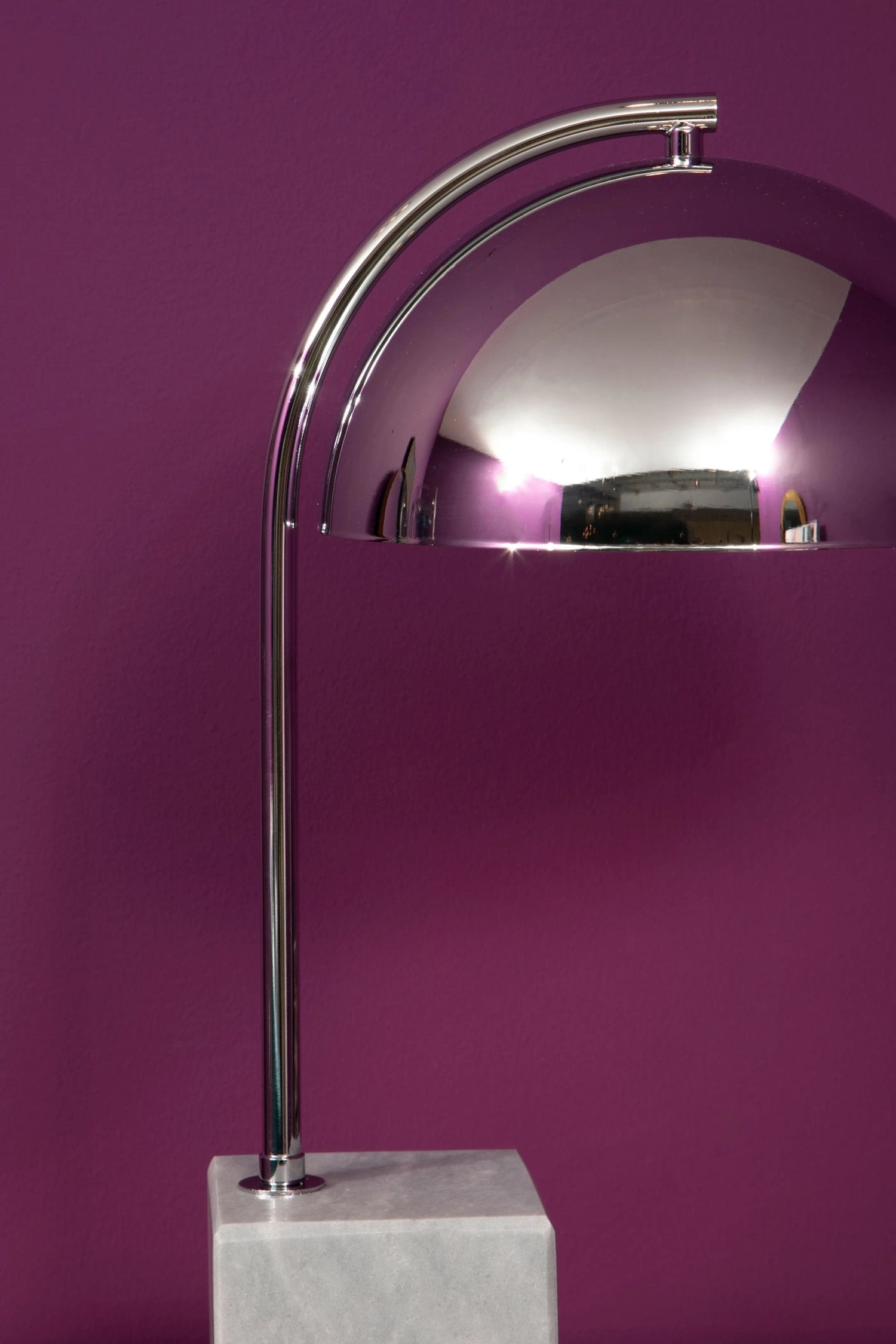 Langford Chrome Finish & Grey Marble Table Lamp