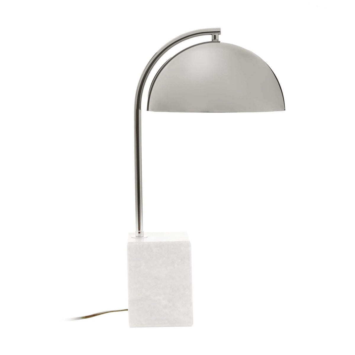 Langford Chrome Finish & Grey Marble Table Lamp
