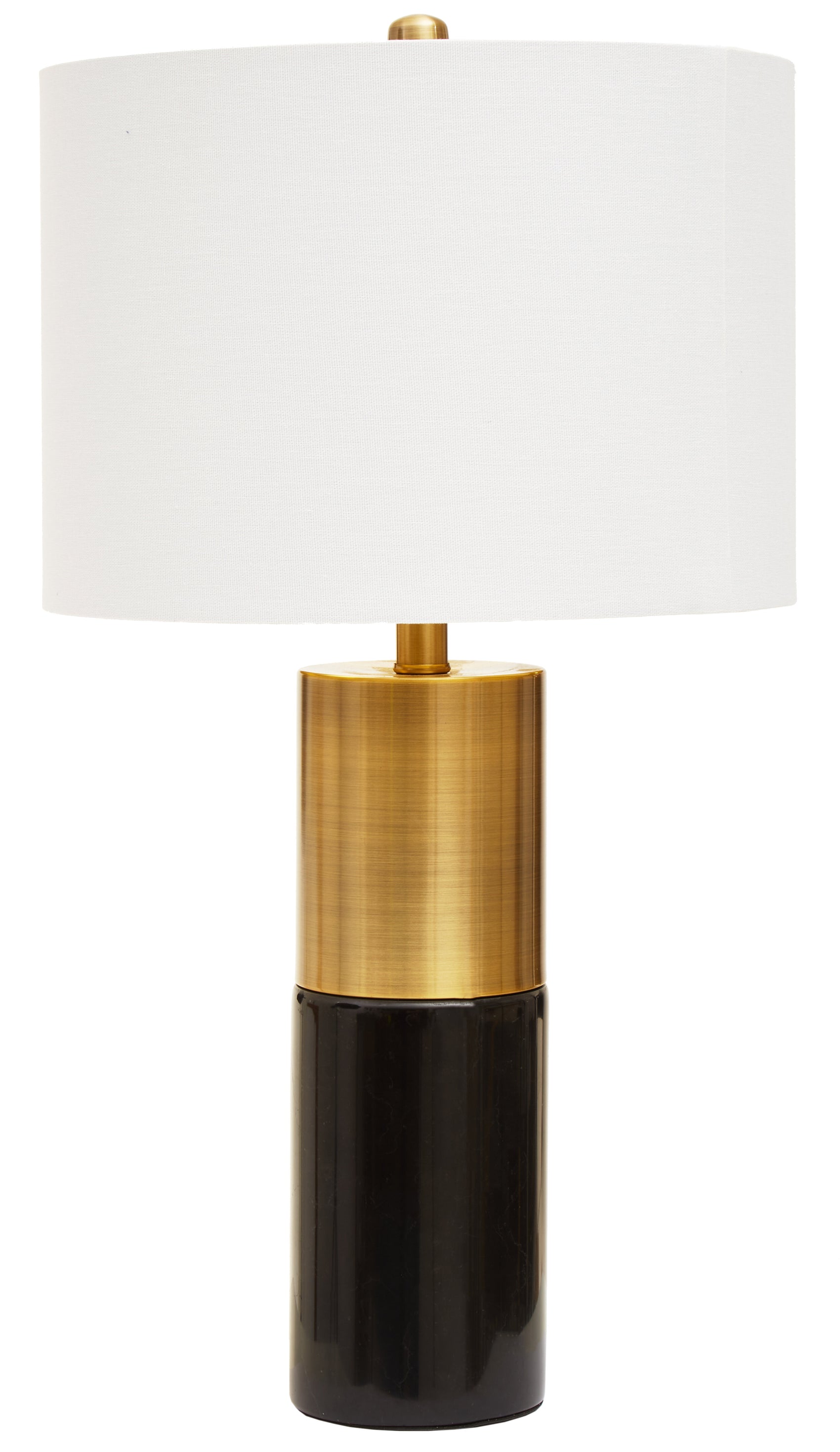 Arnold Black Marble & Gold Cylinder Table Lamp