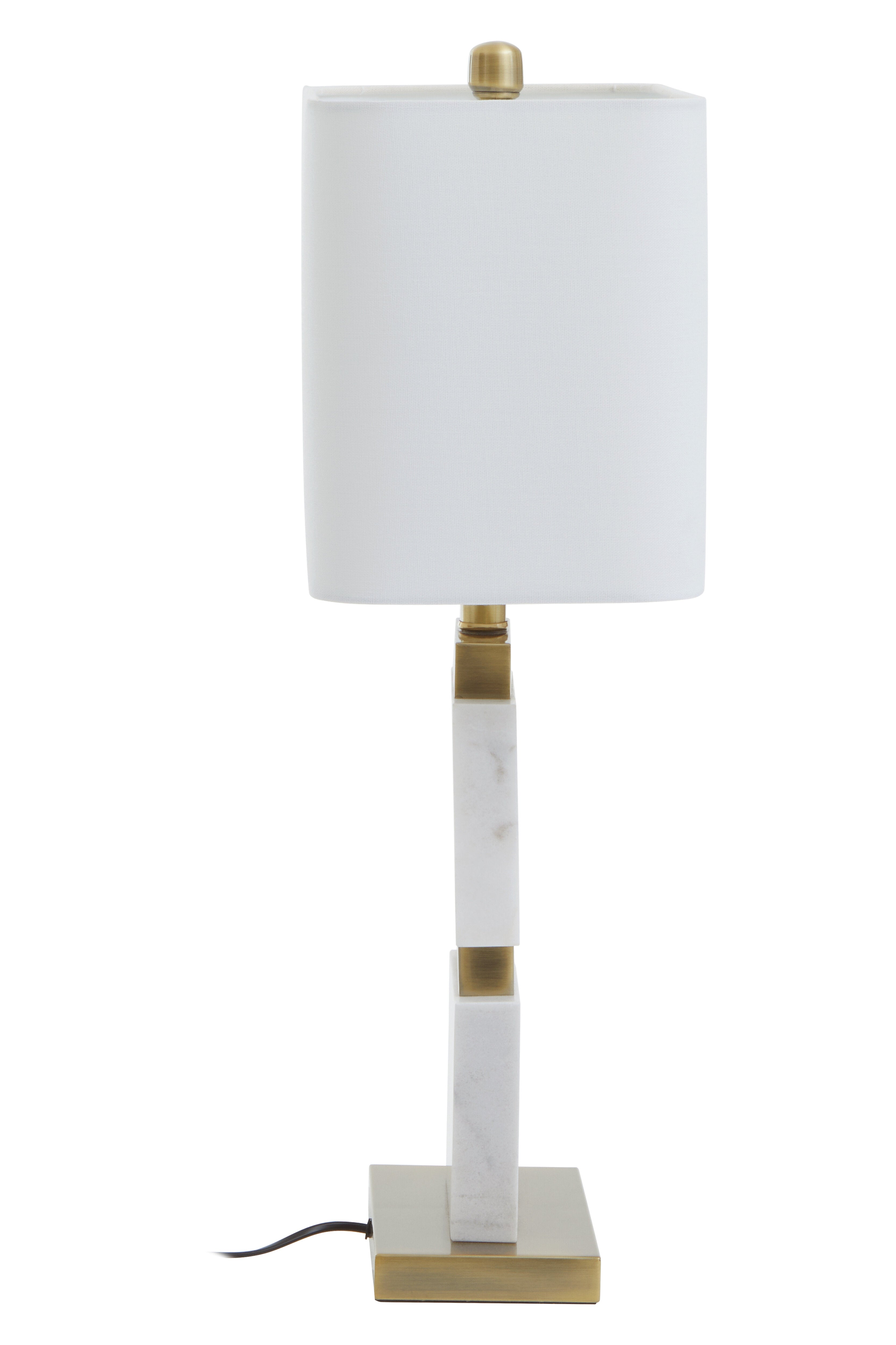 Loon White Marble & Gold Rectangle Table Lamp
