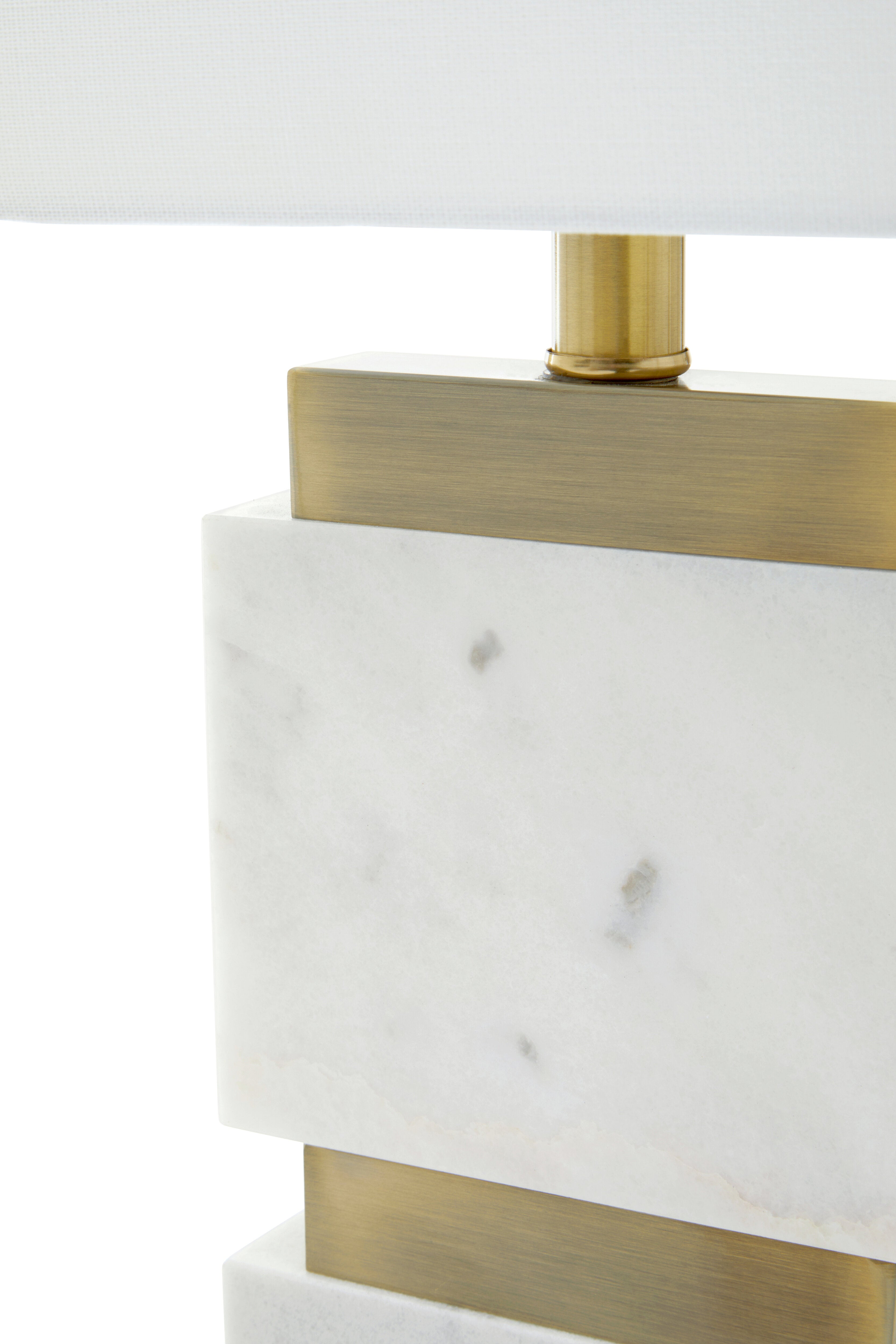 Loon White Marble & Gold Rectangle Table Lamp
