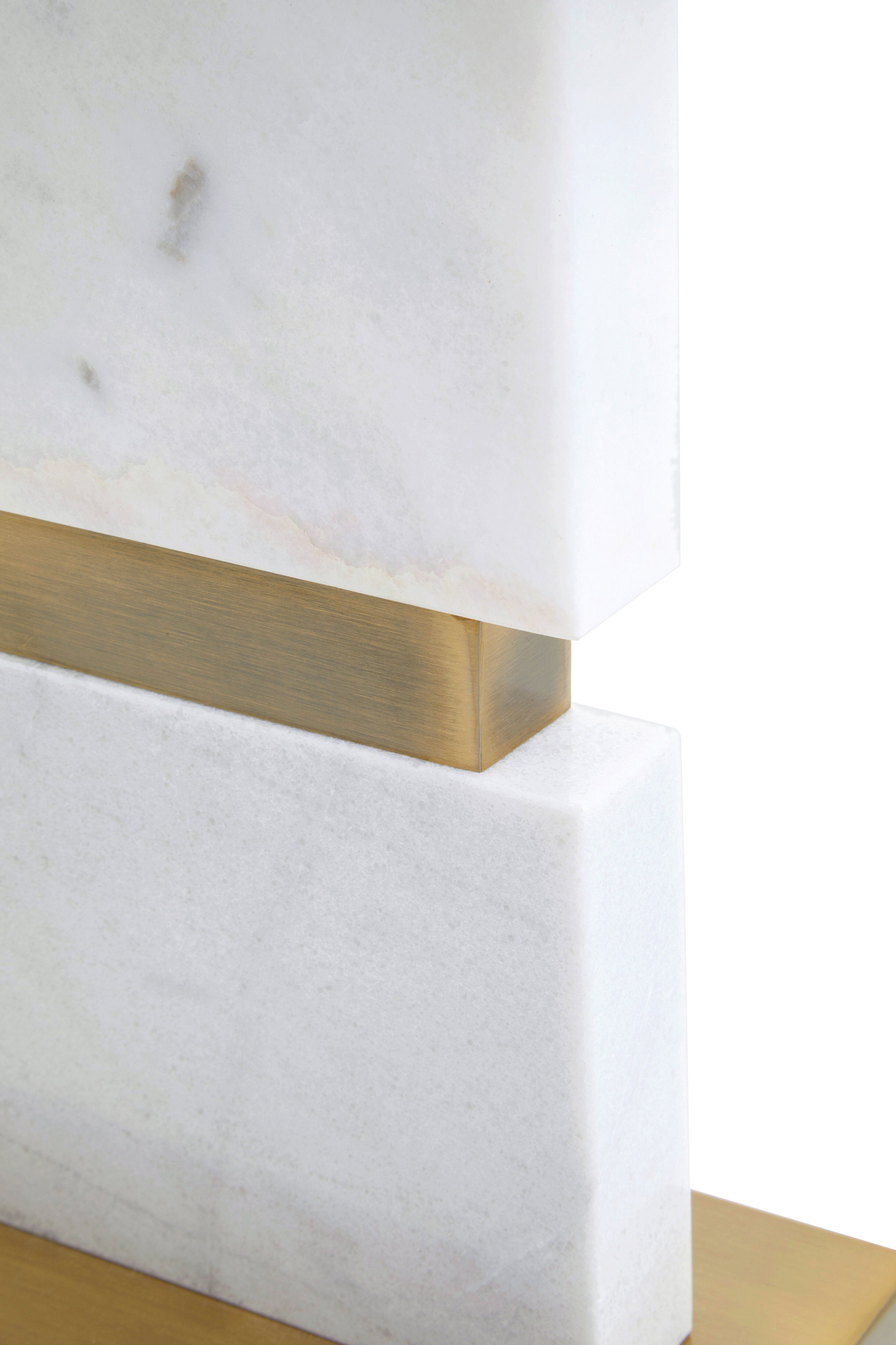 Loon White Marble & Gold Rectangle Table Lamp