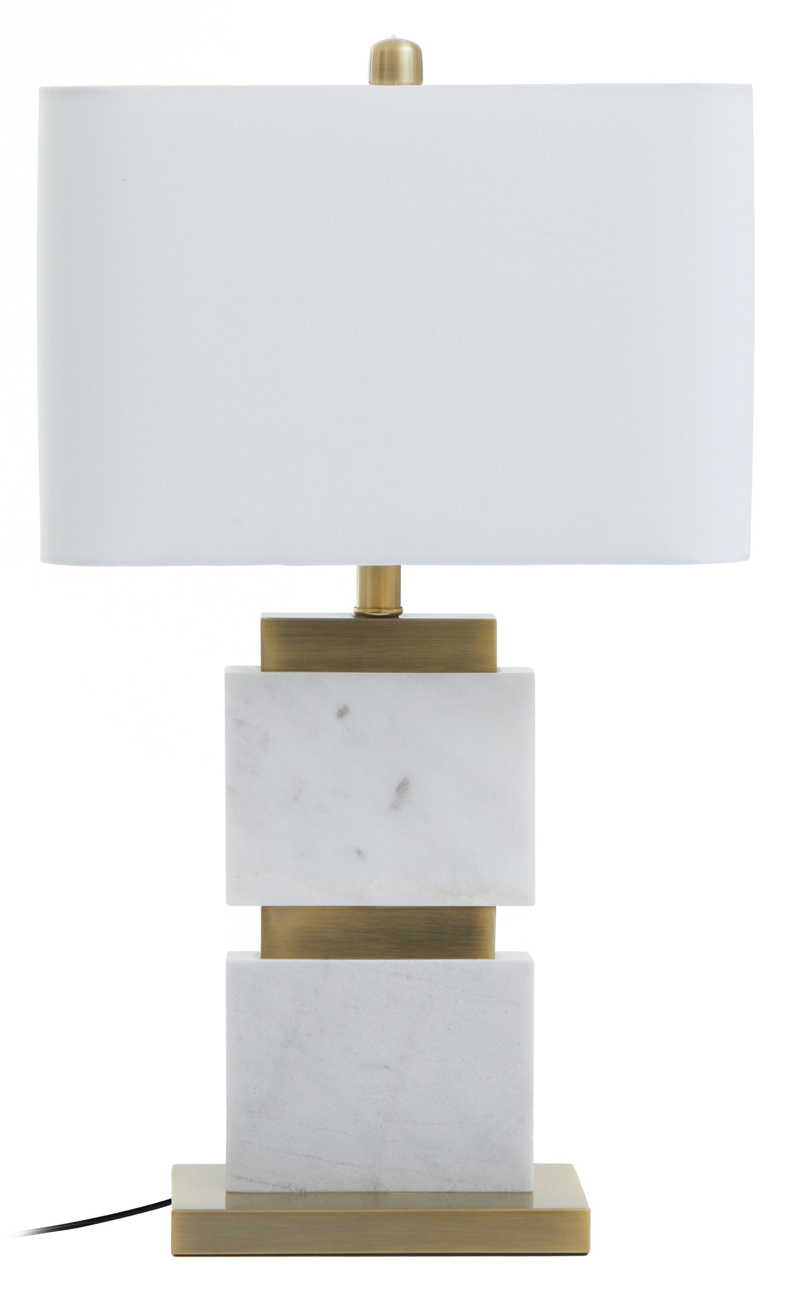 Loon White Marble & Gold Rectangle Table Lamp