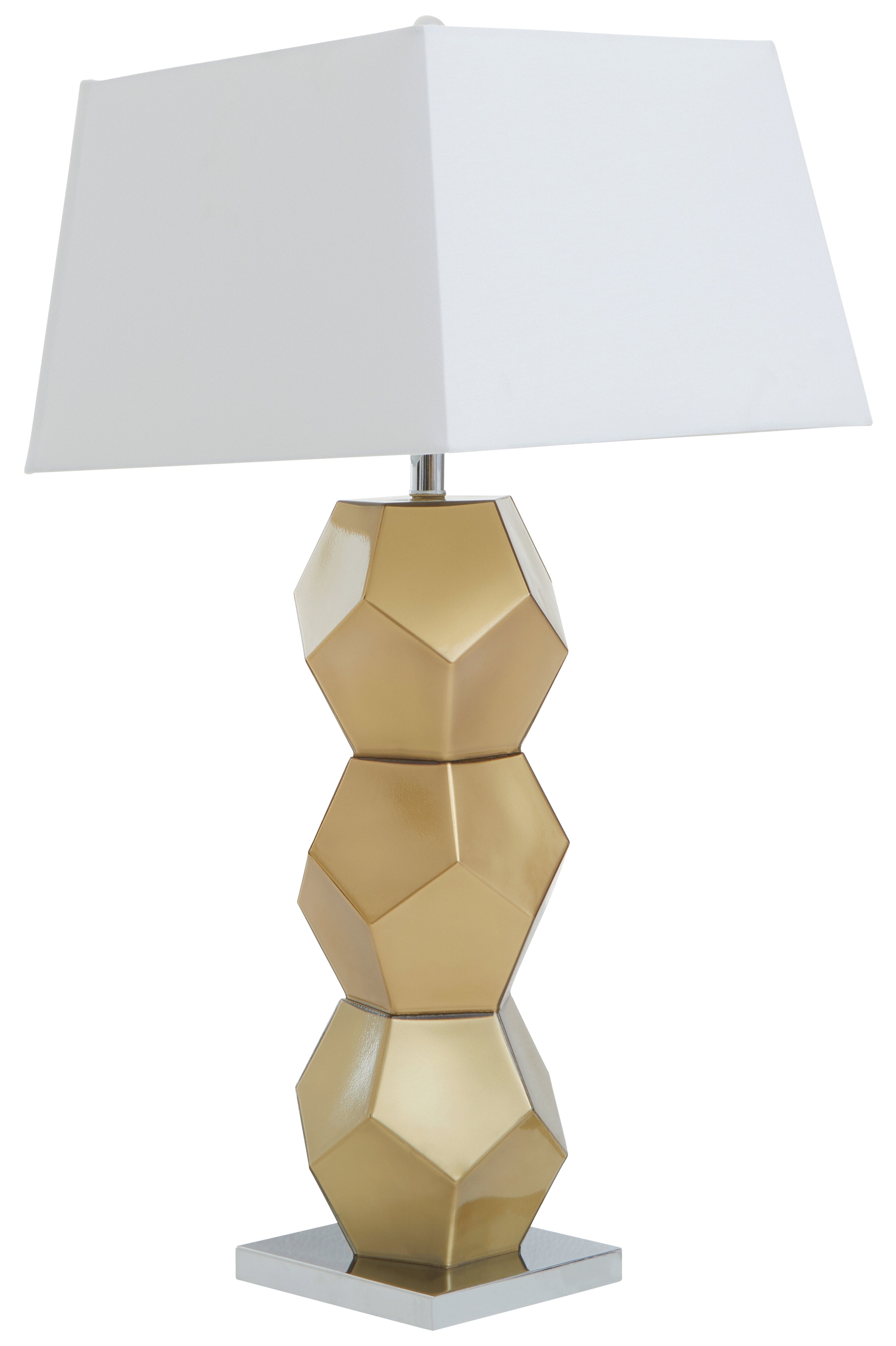 Palais Gold Glass Table Lamp with Chrome Base