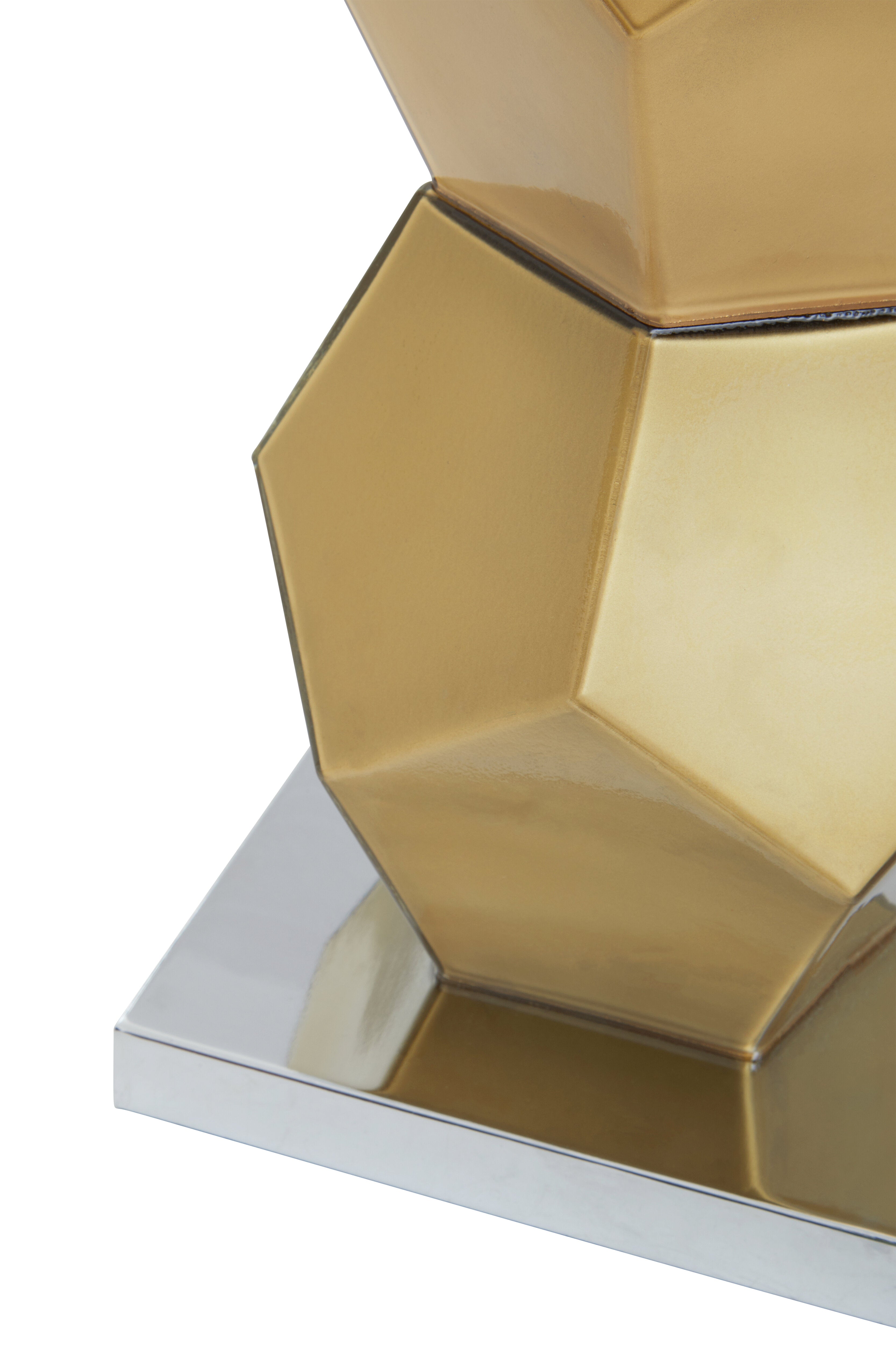 Palais Gold Glass Table Lamp with Chrome Base