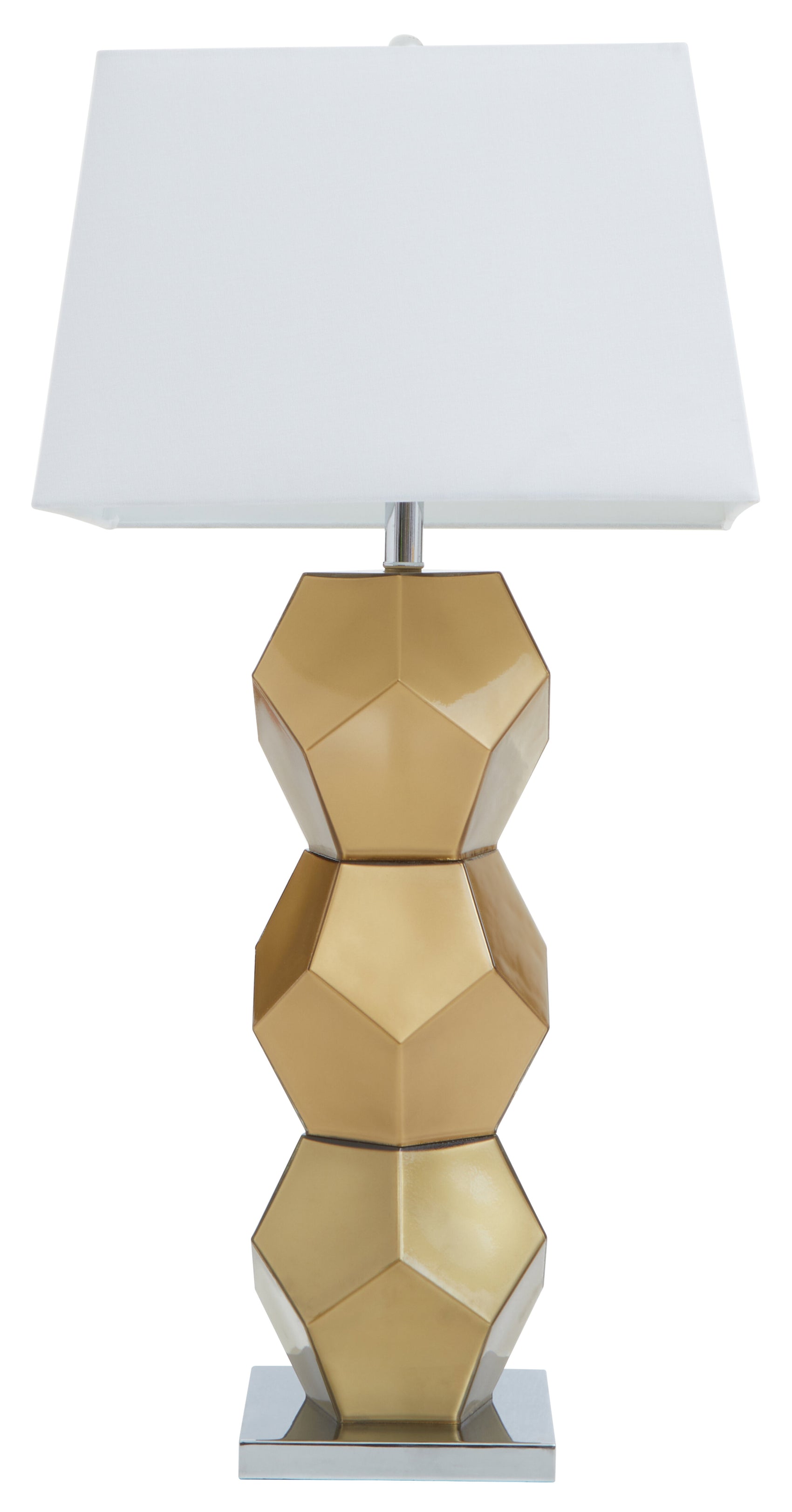 Palais Gold Glass Table Lamp with Chrome Base