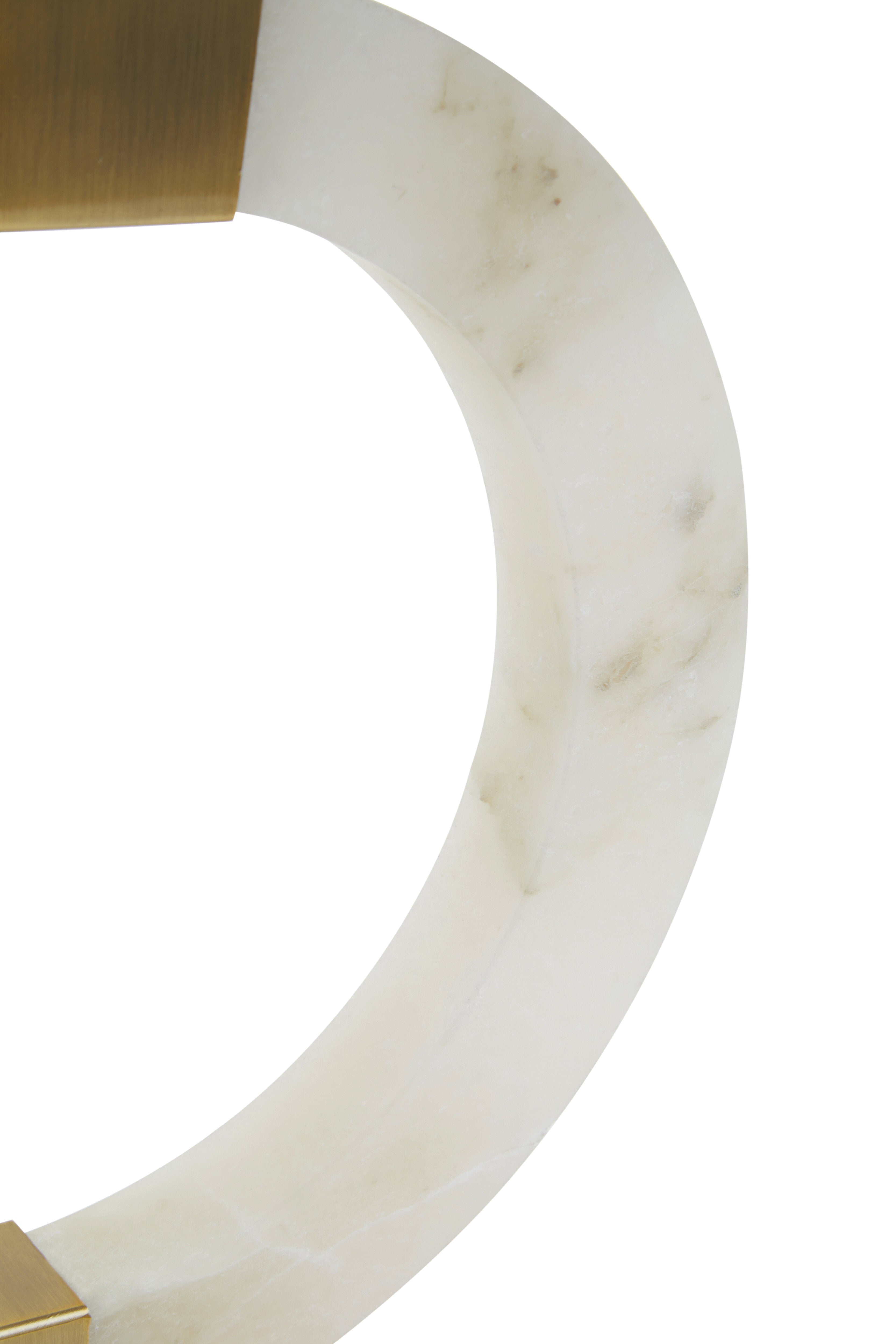 Amelia Circular Marble Table Lamp with Ivory Shade