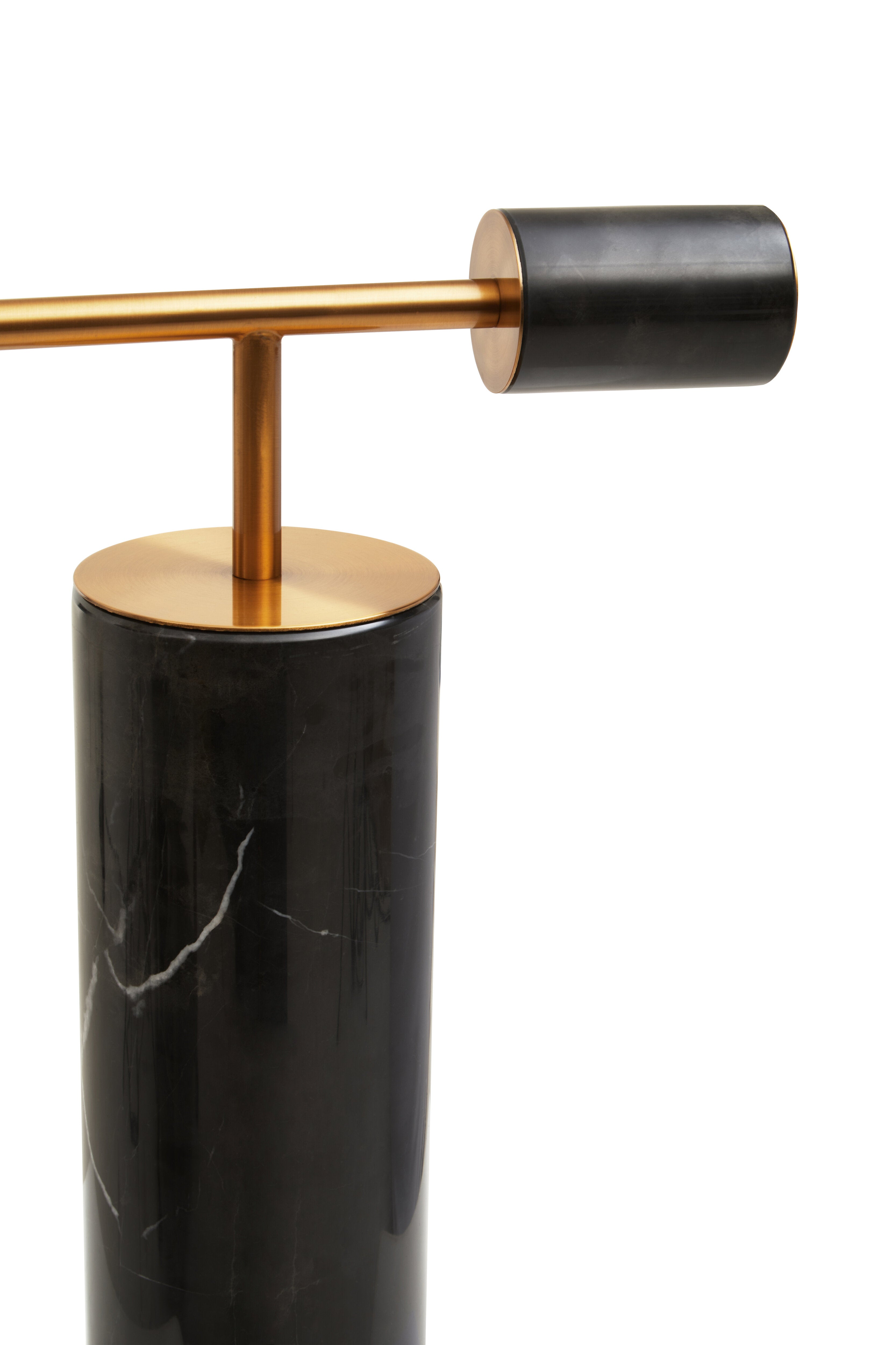 Borello Black Marble & White Glass Orb Table Lamp