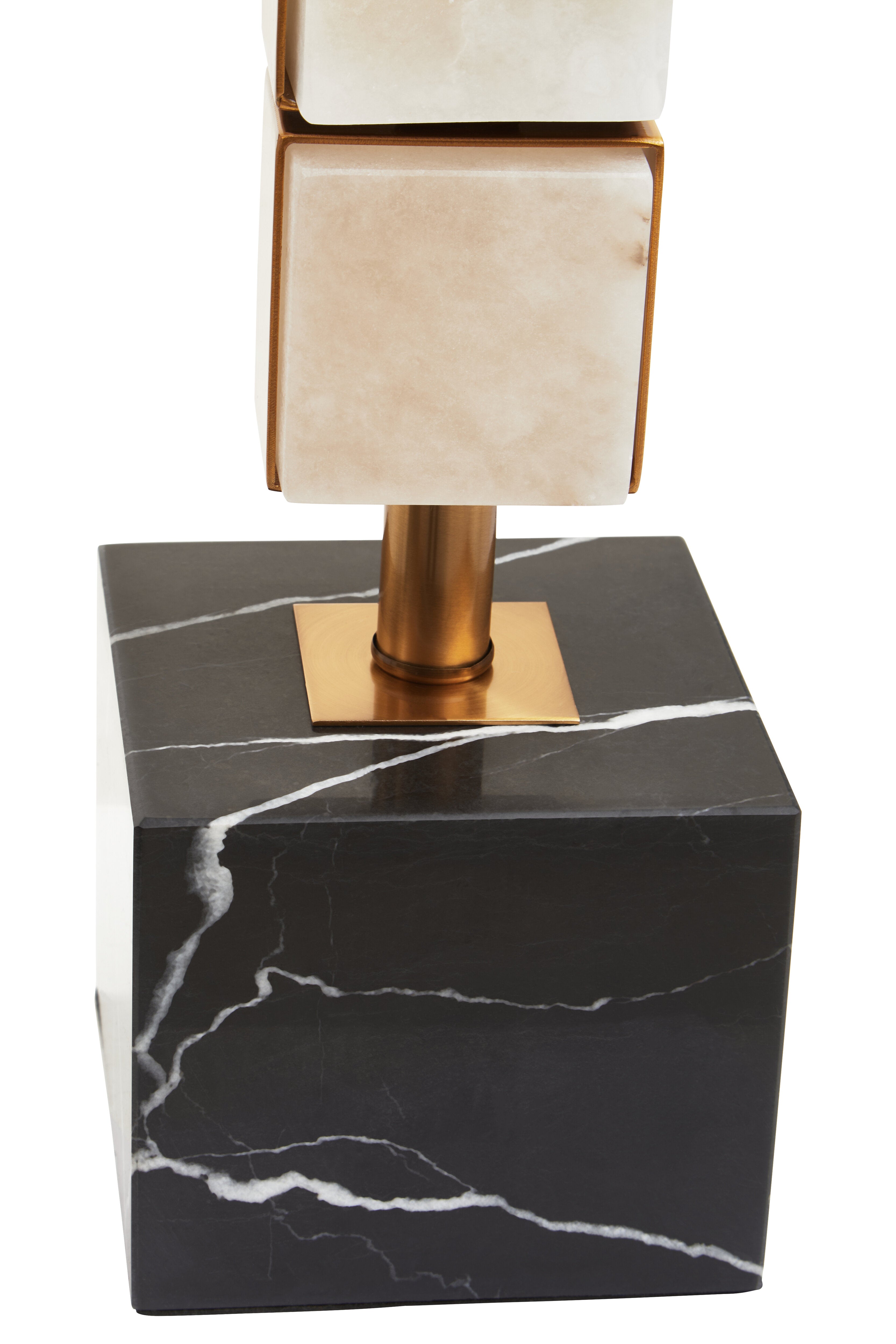 Borello Grey Marble & Gold Stacked Table Lamp