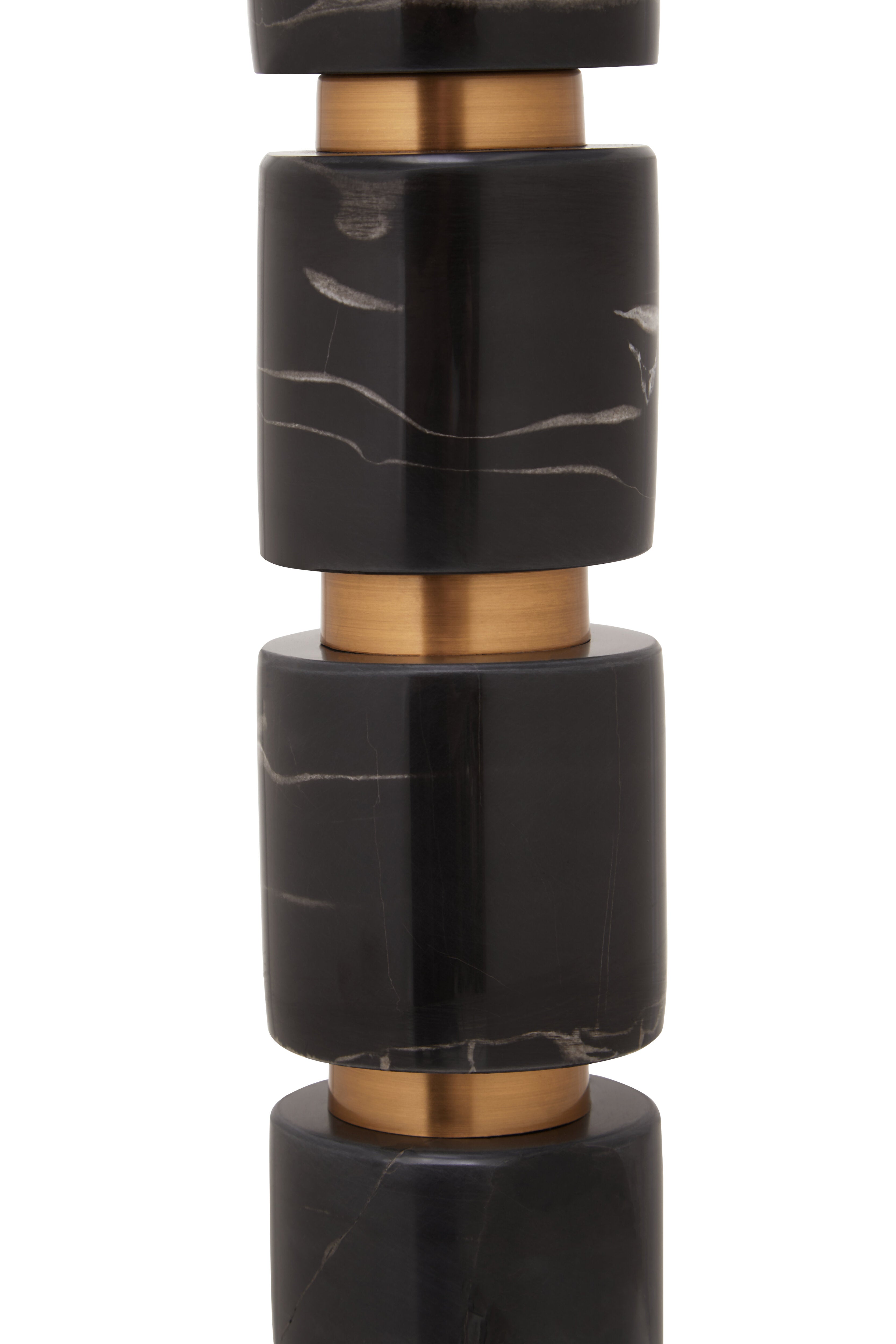 Borello Black Marble & Gold Stacked Table Lamp