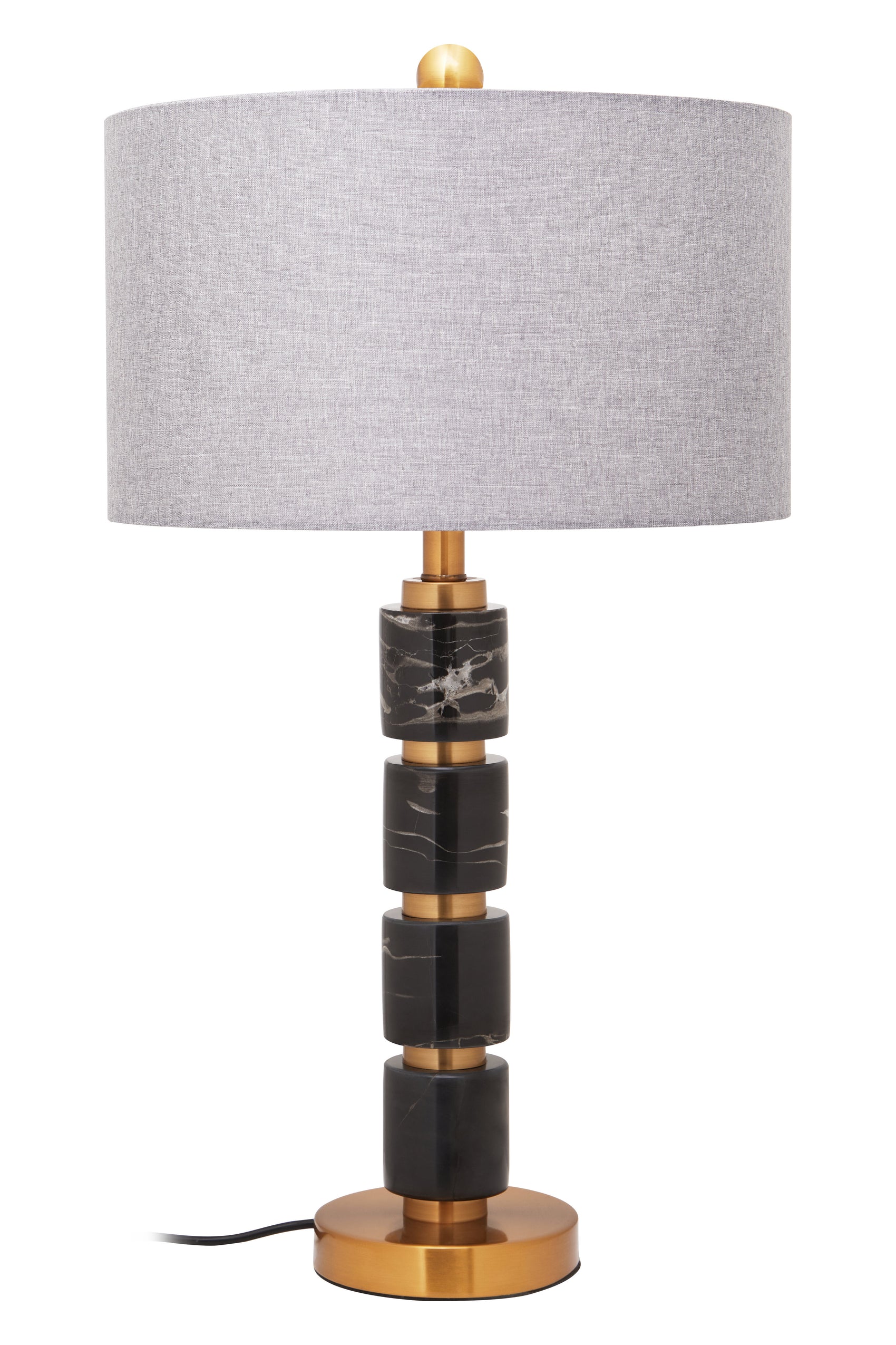 Borello Black Marble & Gold Stacked Table Lamp
