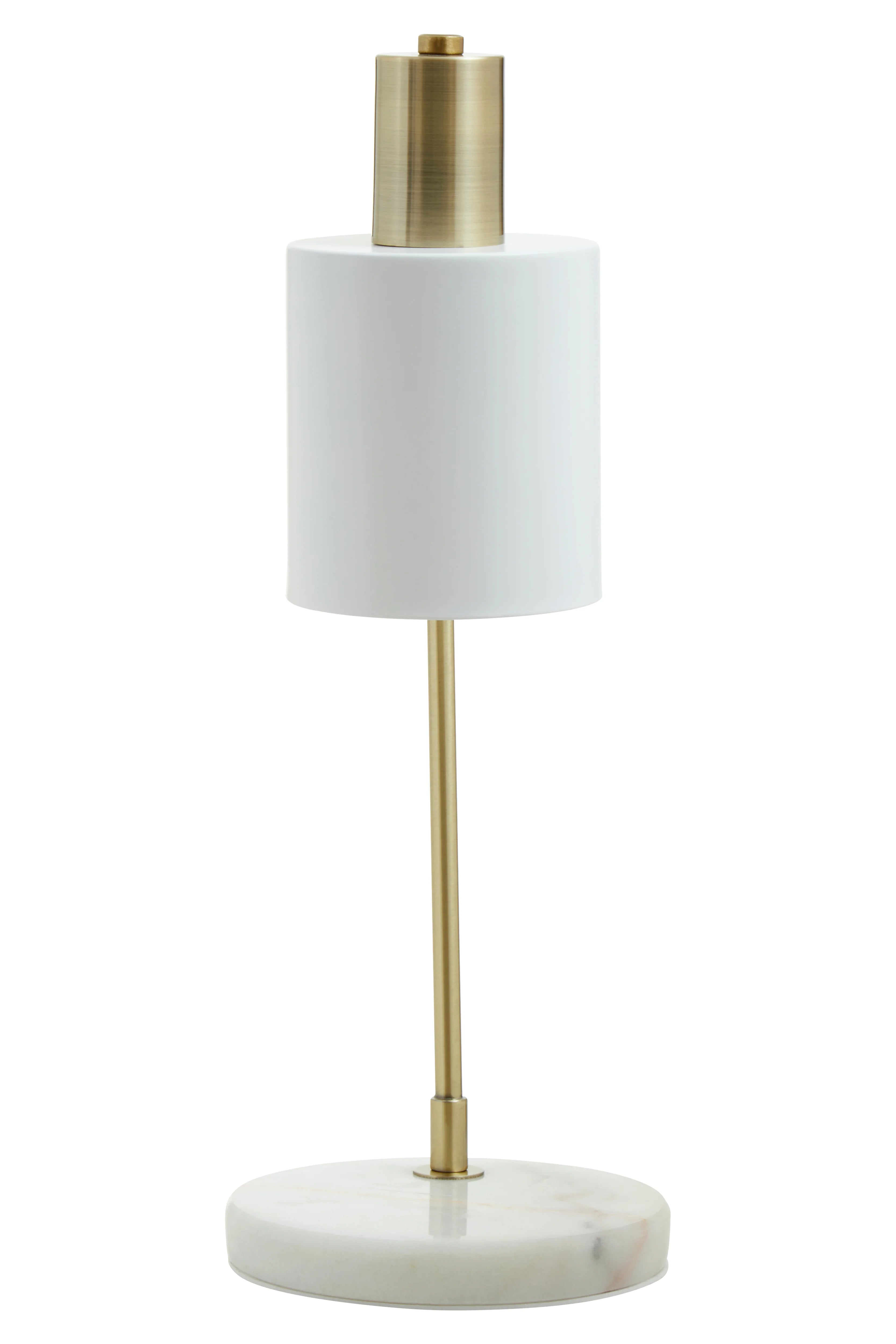 Clyde Gold & White Marble Table Lamp with White Shade