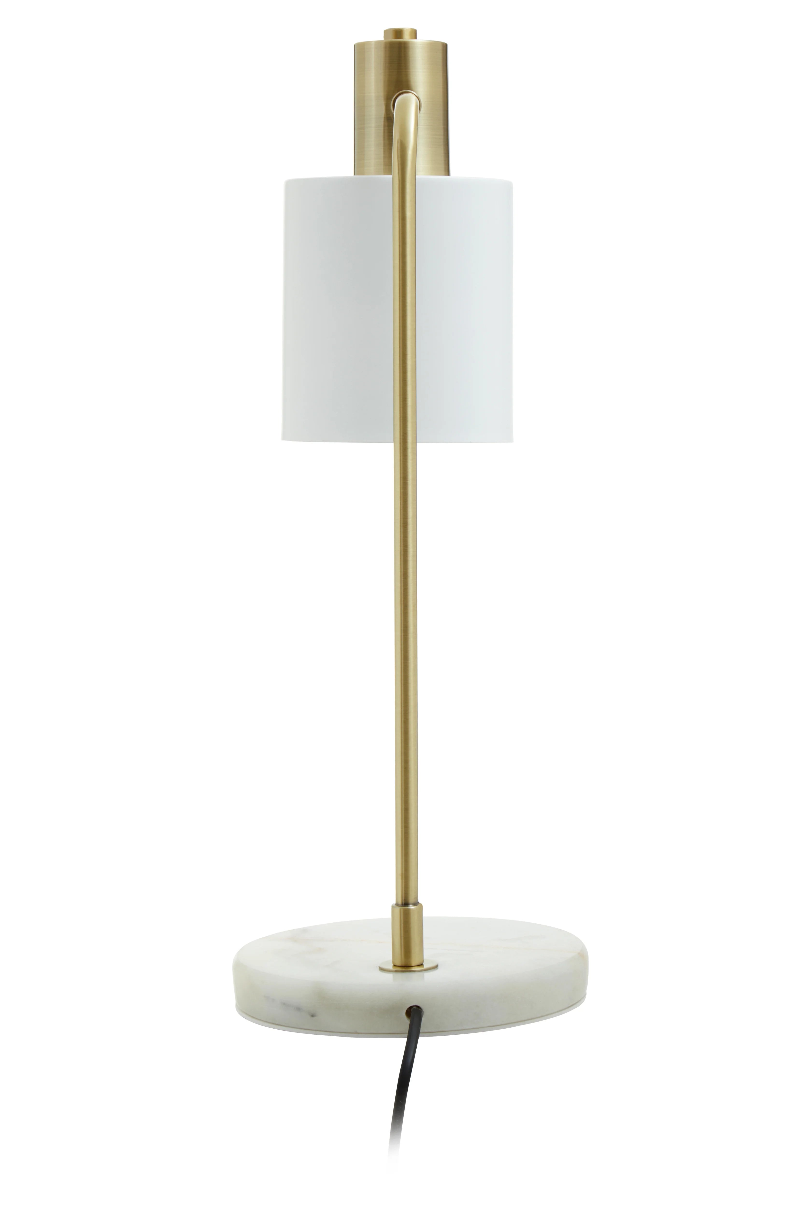 Clyde Gold & White Marble Table Lamp with White Shade