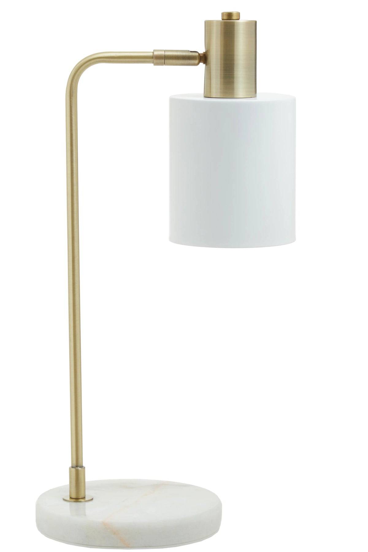 Clyde Gold & White Marble Table Lamp with White Shade