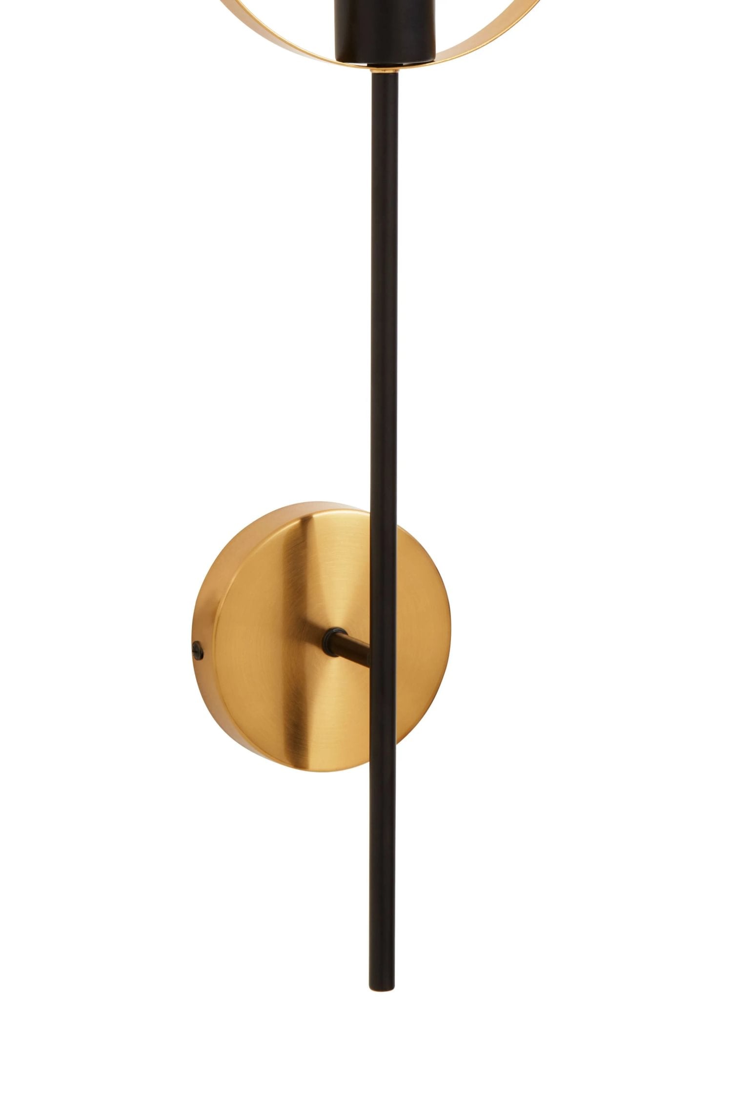 Vector Brass & Black Finish 1 Bulb Ring Wall Light