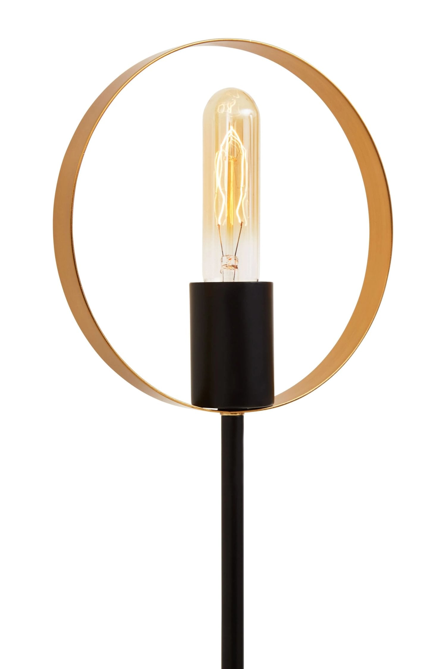 Vector Brass & Black Finish 1 Bulb Ring Wall Light