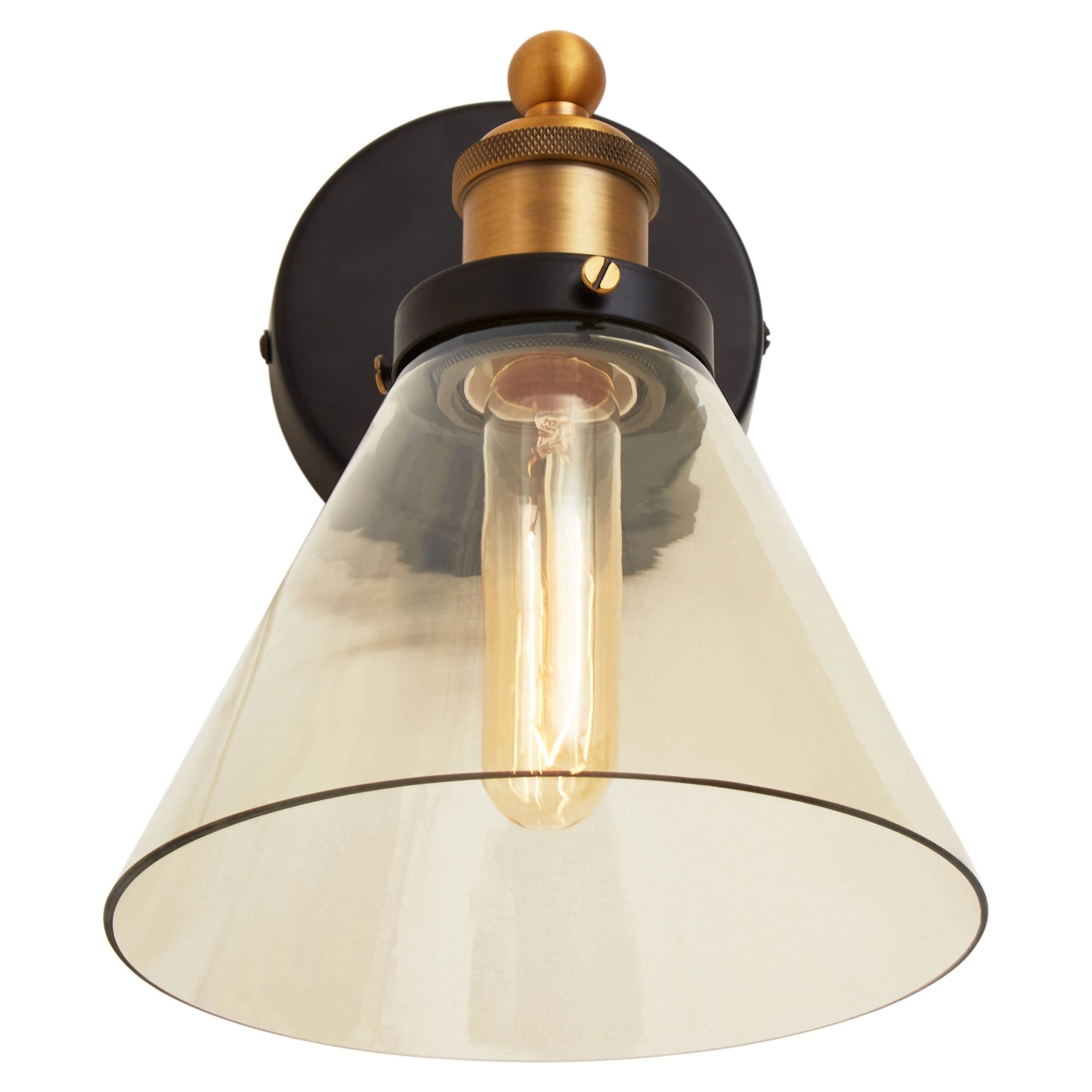 Vector Black Finish & Champagne Glass Wall Light