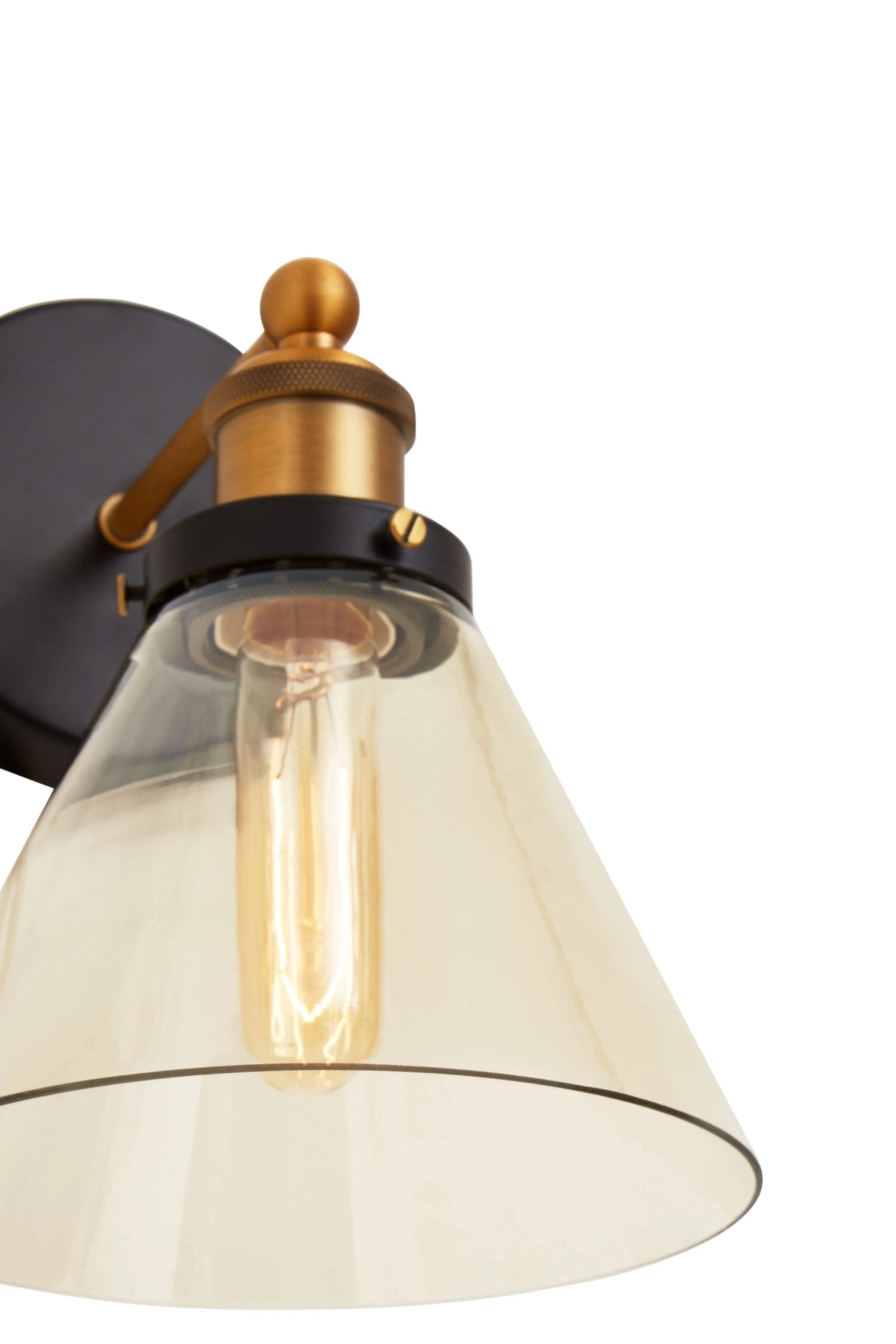 Vector Black Finish & Champagne Glass Wall Light