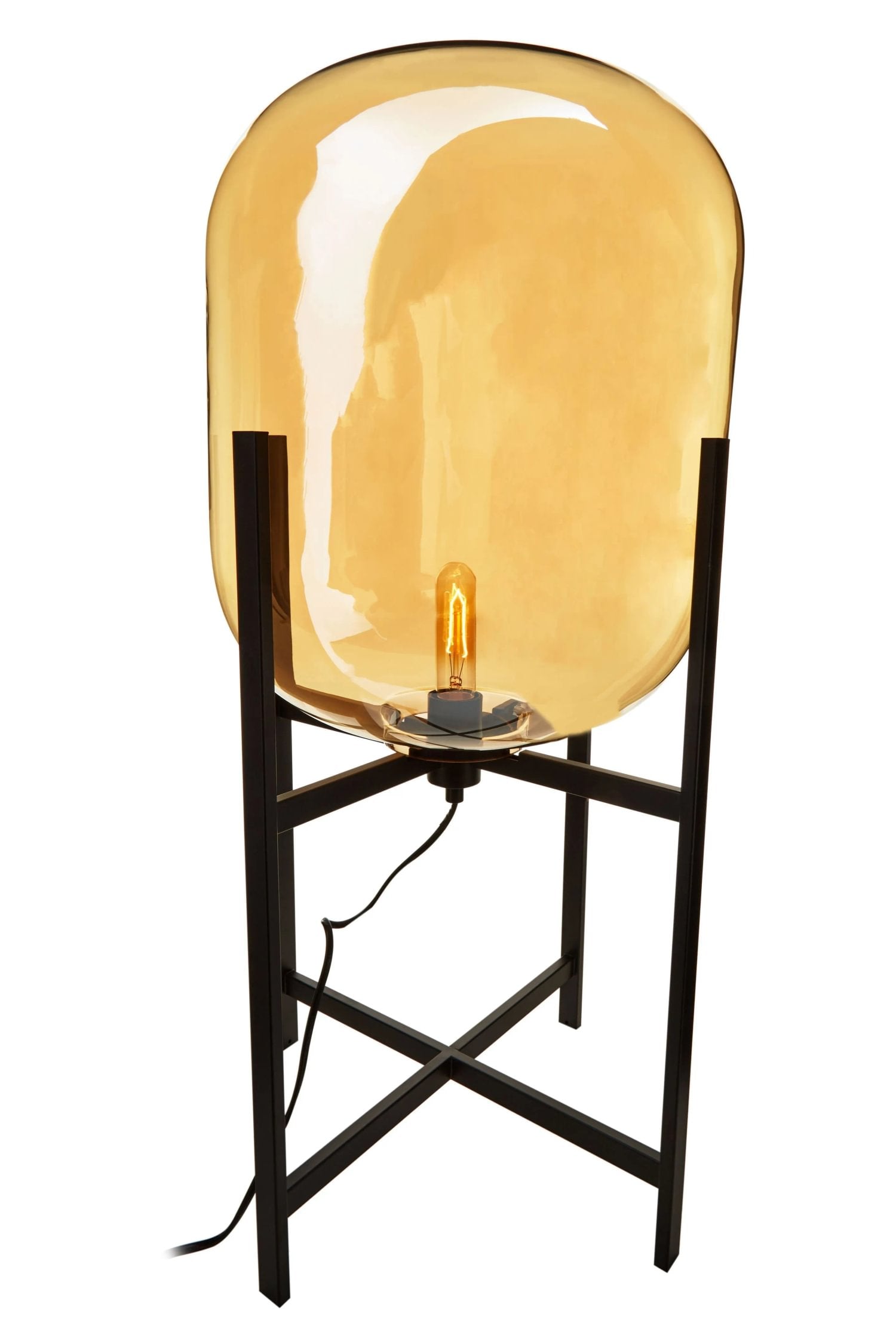 Vector Champagne Glass & Black Metal Floor Lamp