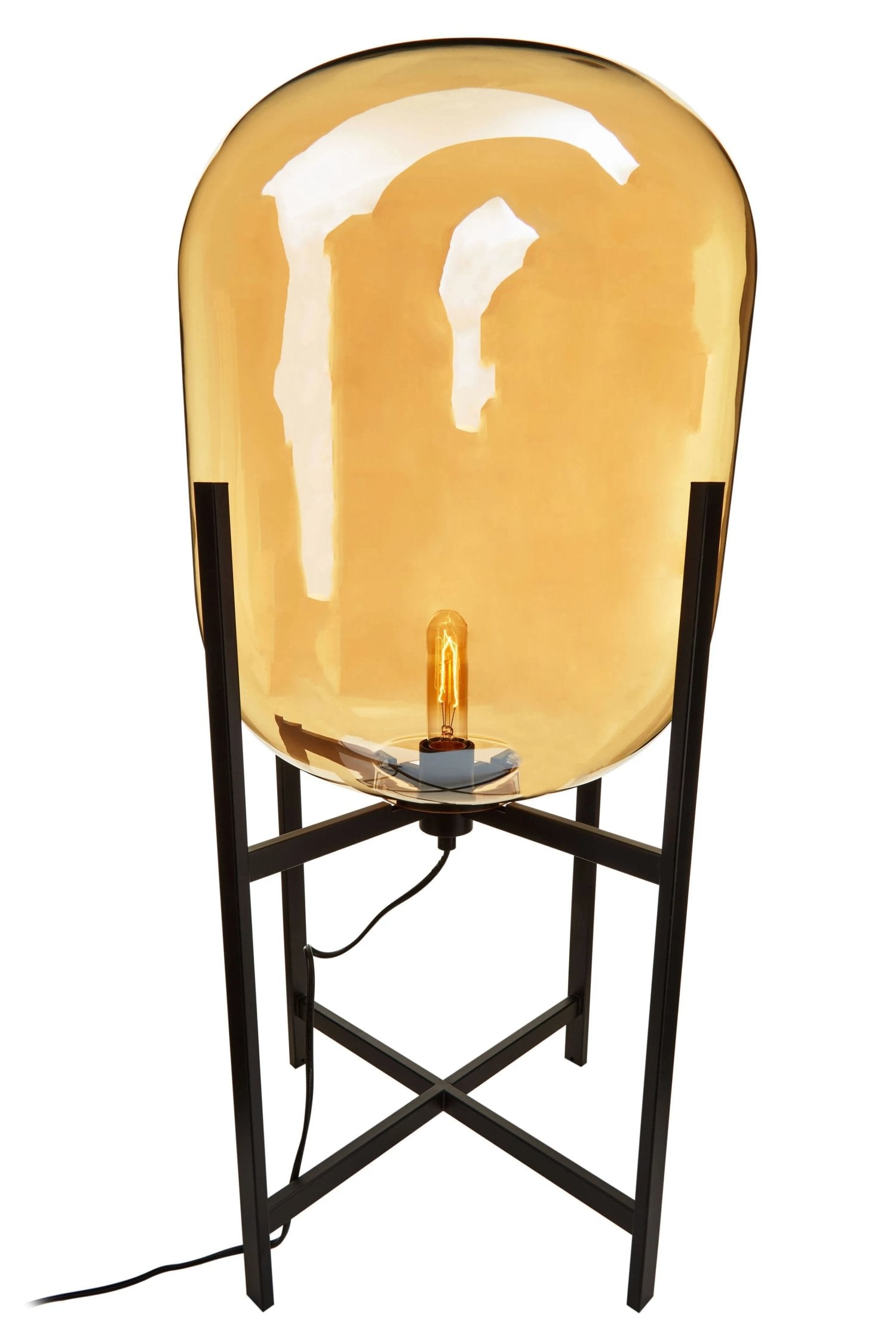 Vector Champagne Glass & Black Metal Floor Lamp