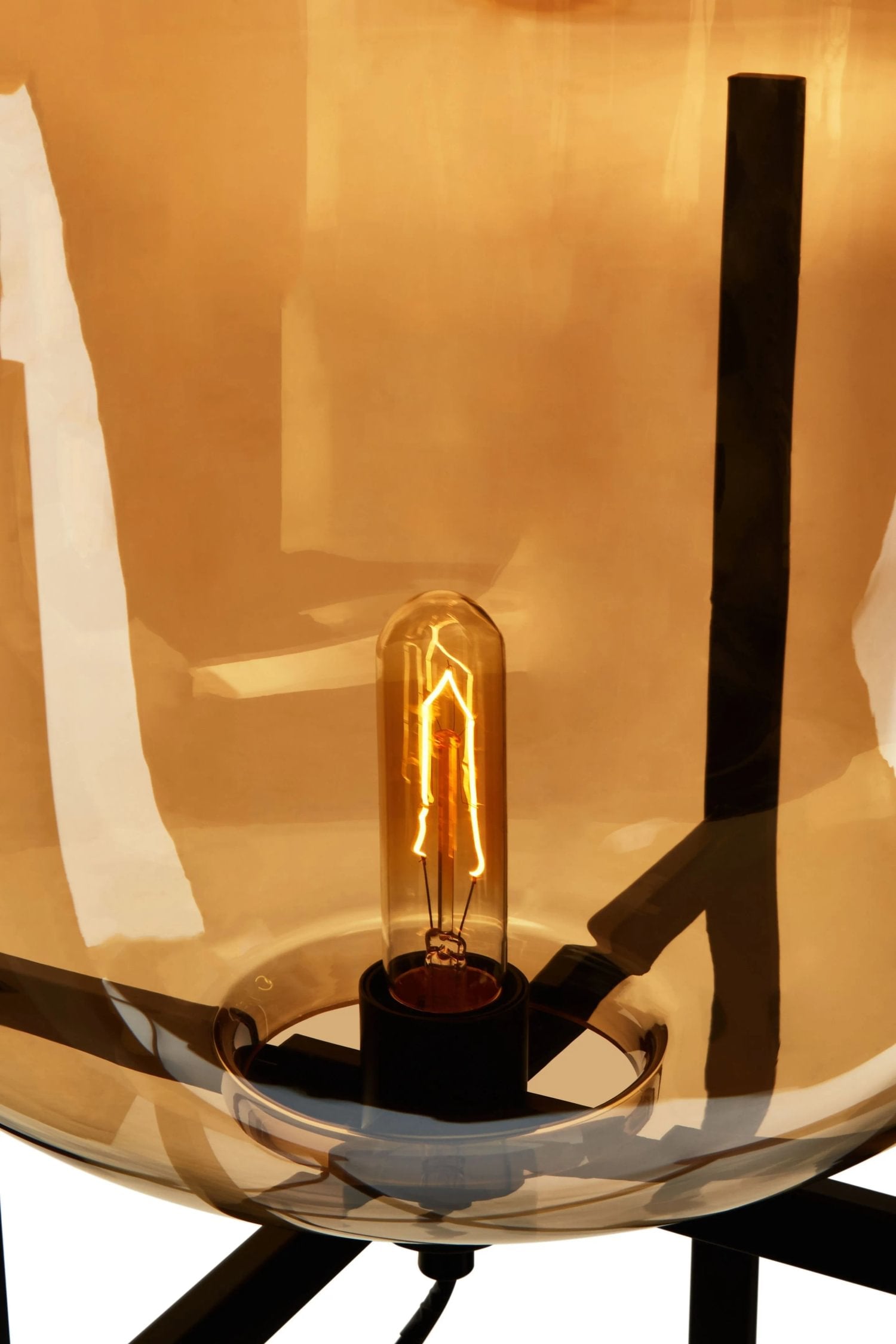Vector Champagne Glass & Black Metal Floor Lamp