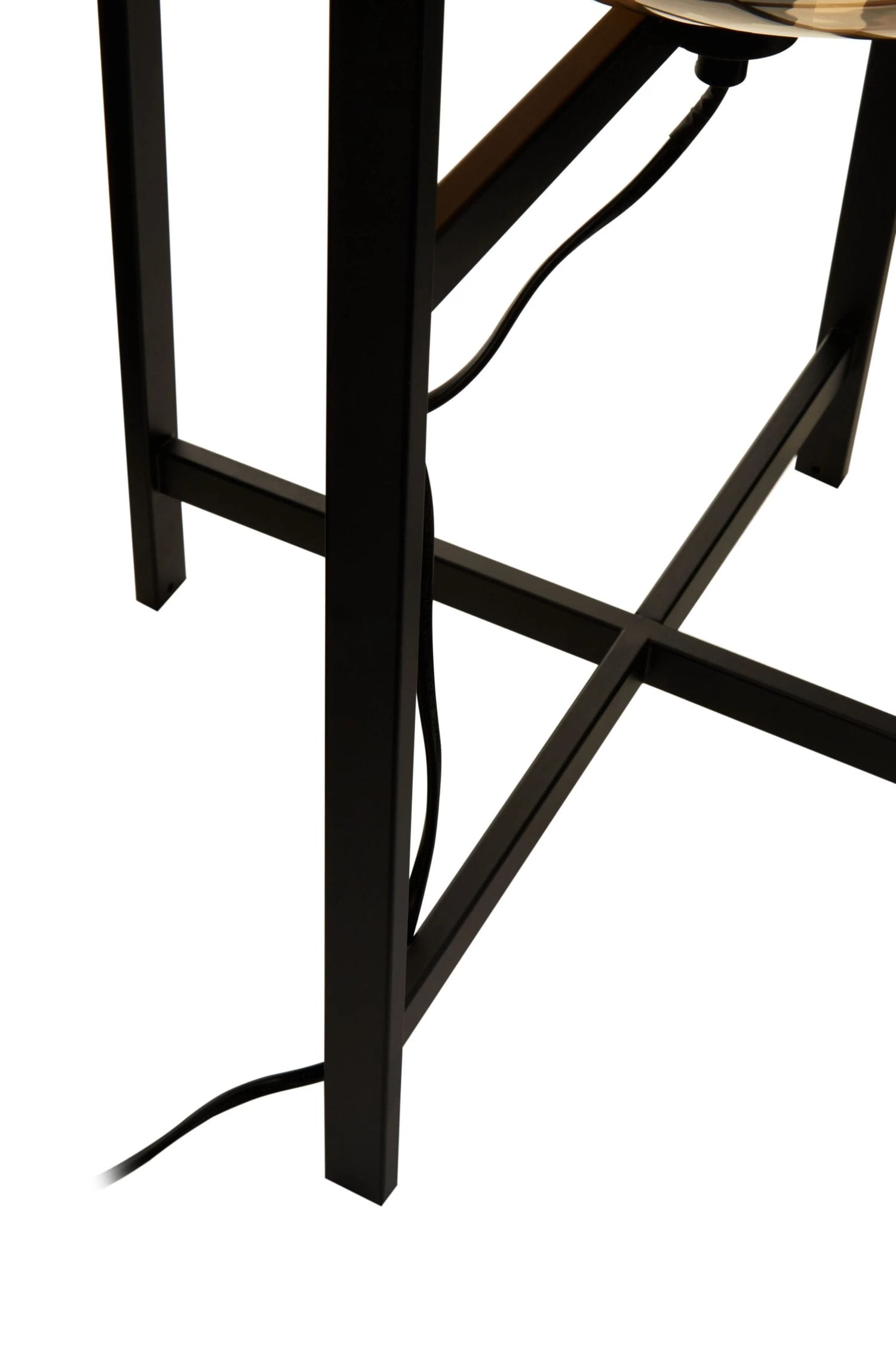 Vector Champagne Glass & Black Metal Floor Lamp