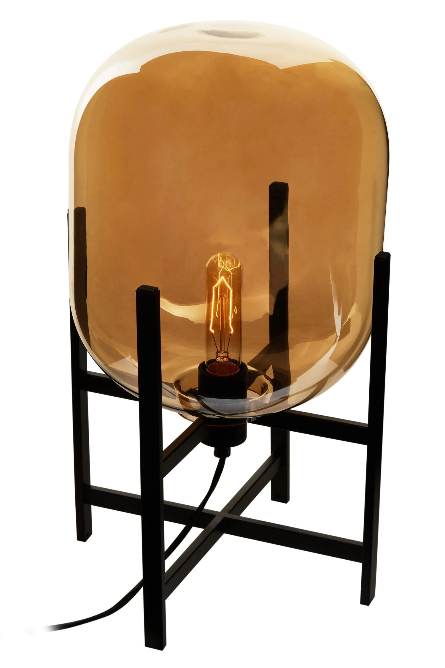 Vector Champagne Glass & Black Metal Table Lamp