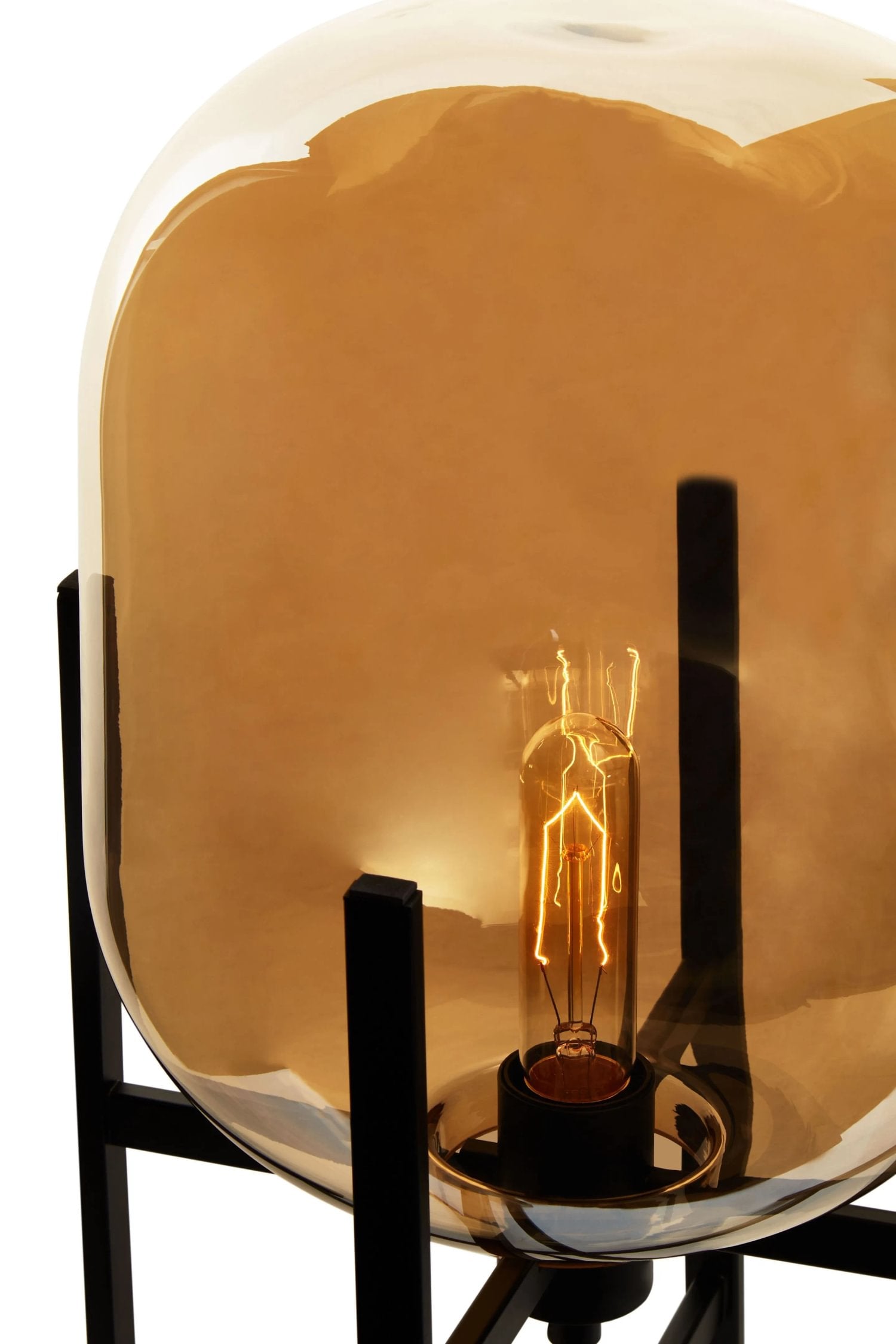 Vector Champagne Glass & Black Metal Table Lamp