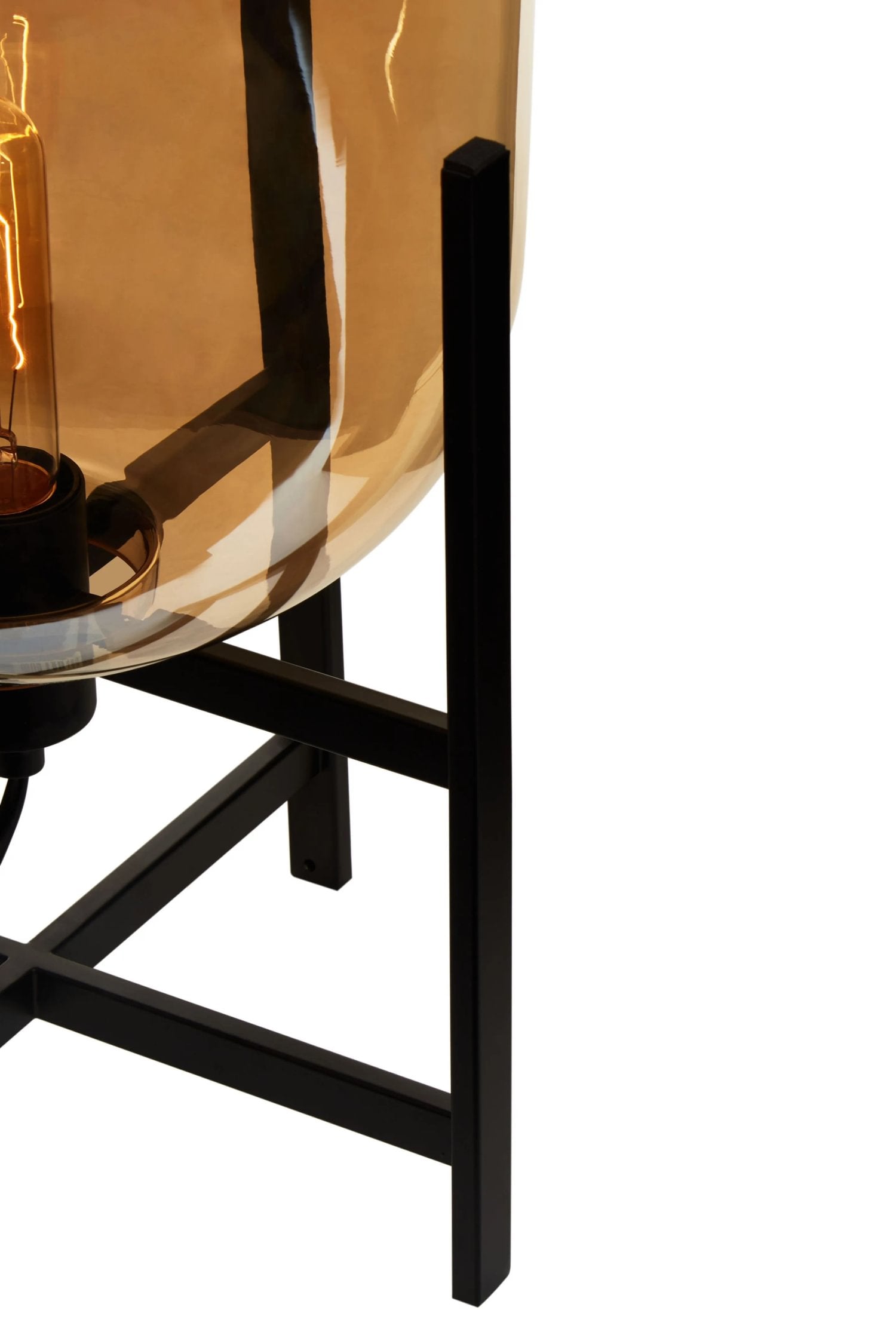Vector Champagne Glass & Black Metal Table Lamp