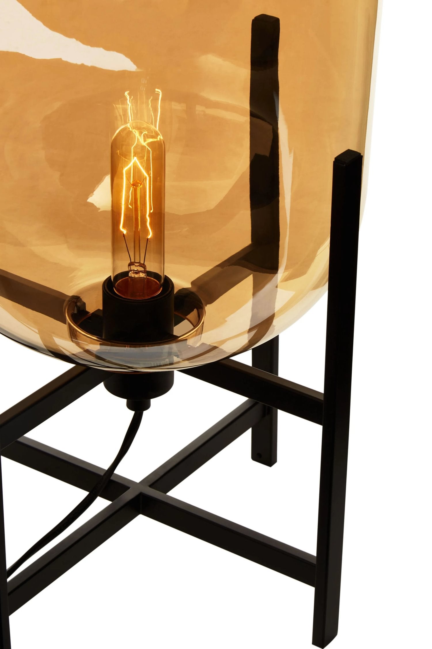 Vector Champagne Glass & Black Metal Table Lamp