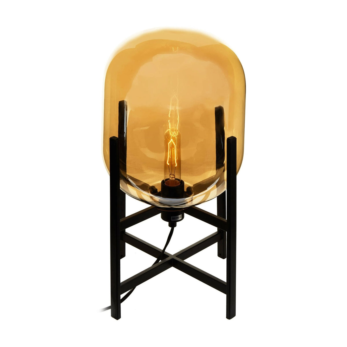 Vector Champagne Glass & Black Metal Table Lamp