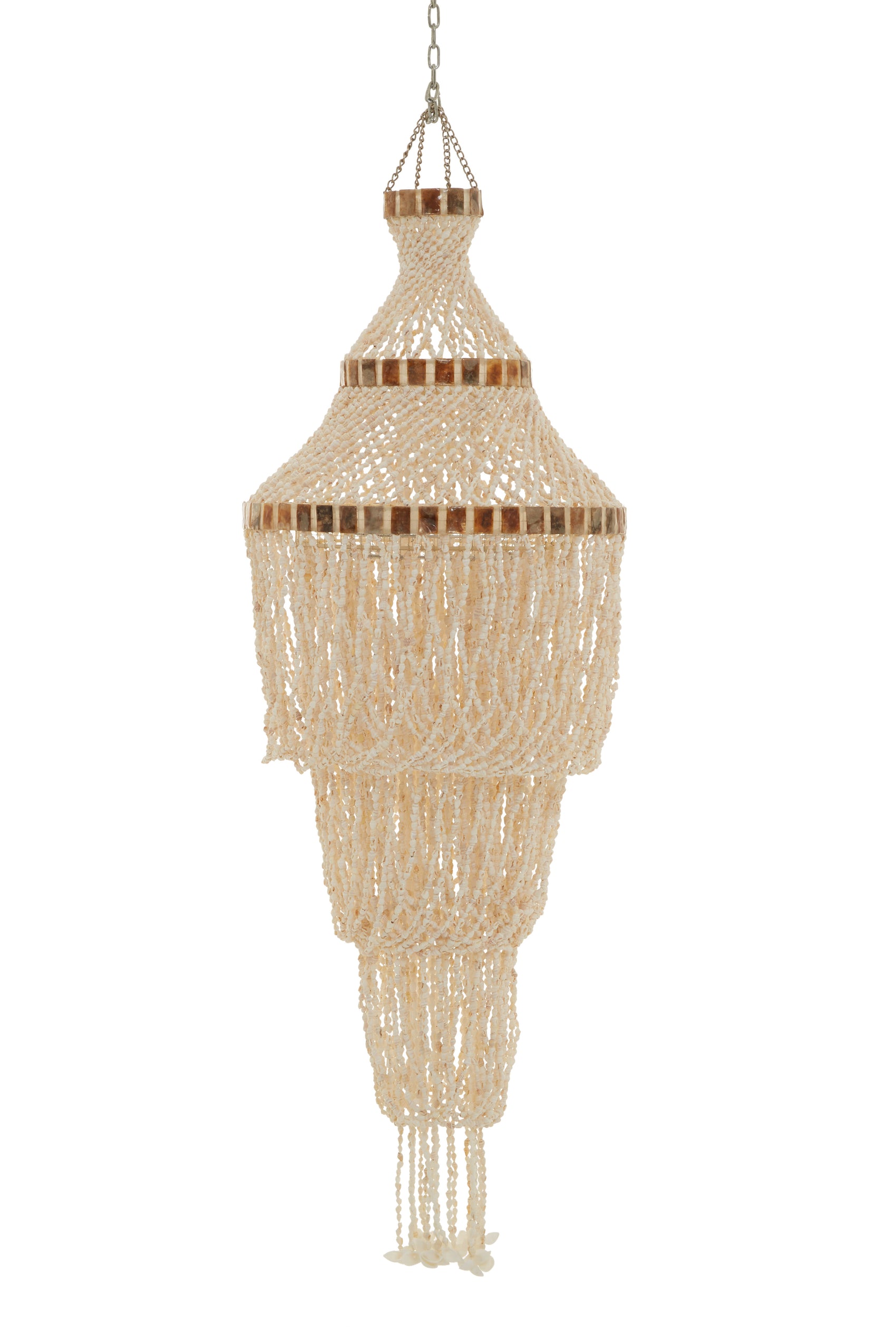 Catena Natural White & Amber Shell Large Pendant Shade