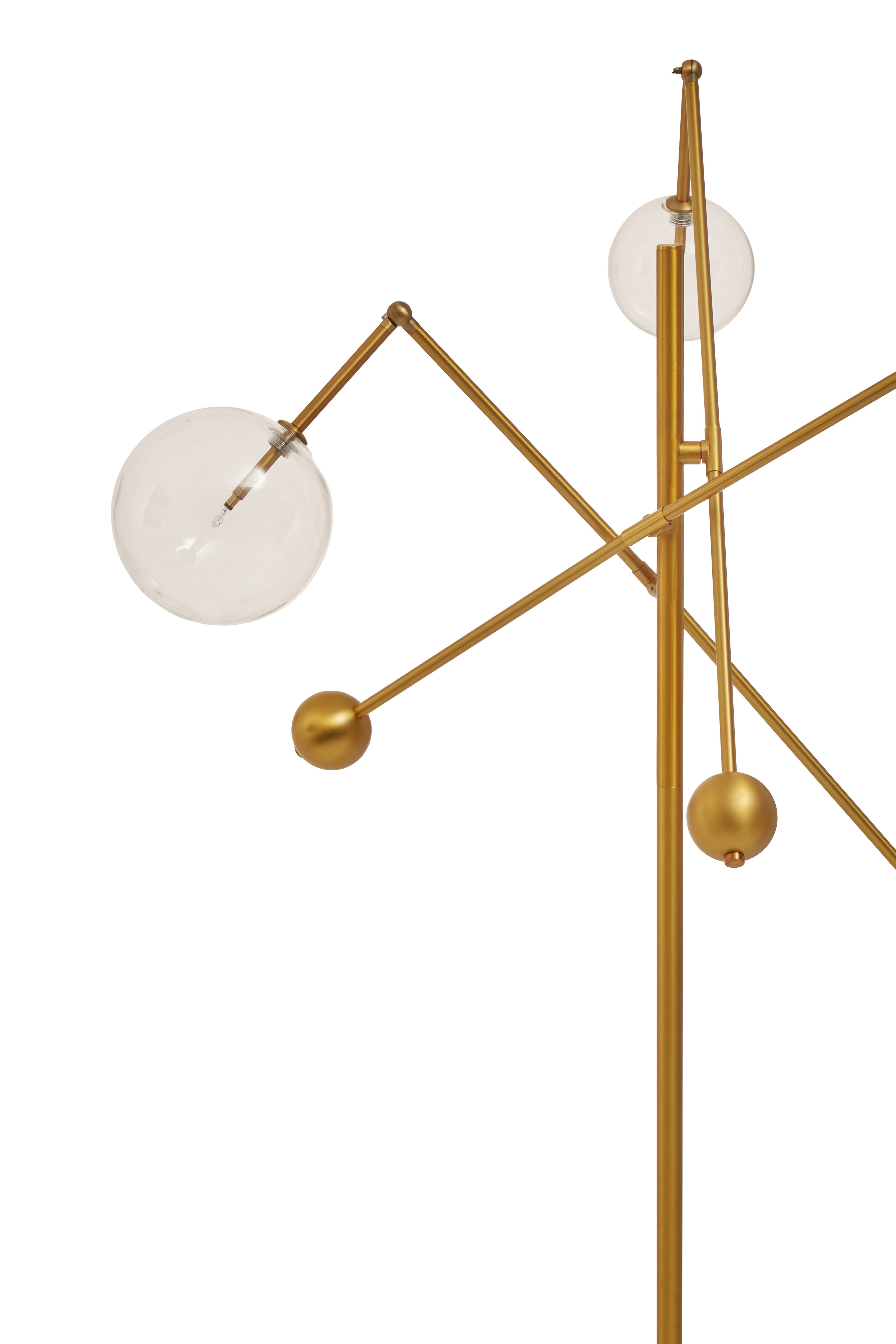 Abira Three Bulb Brass Floor Lamp