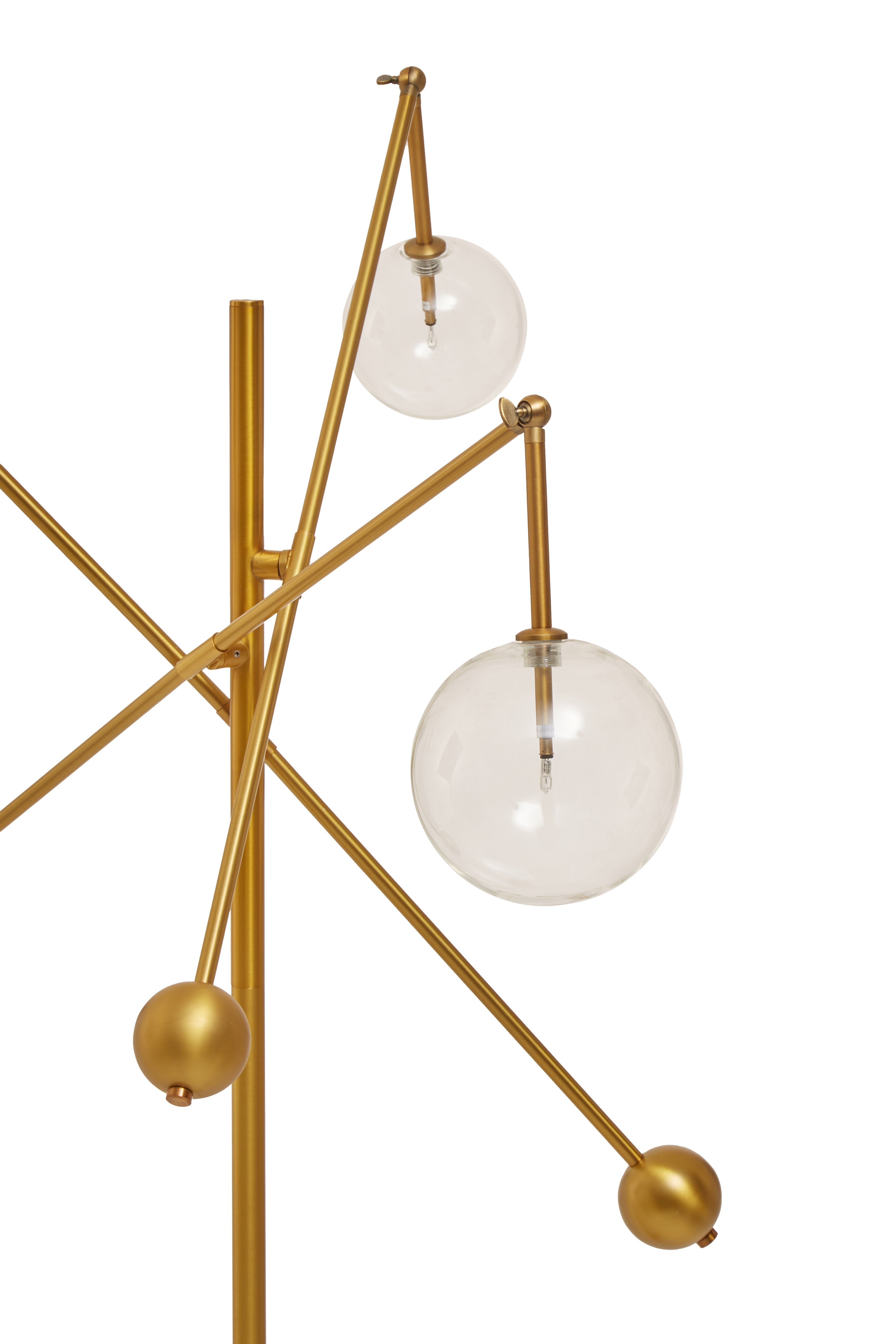 Abira Three Bulb Brass Floor Lamp