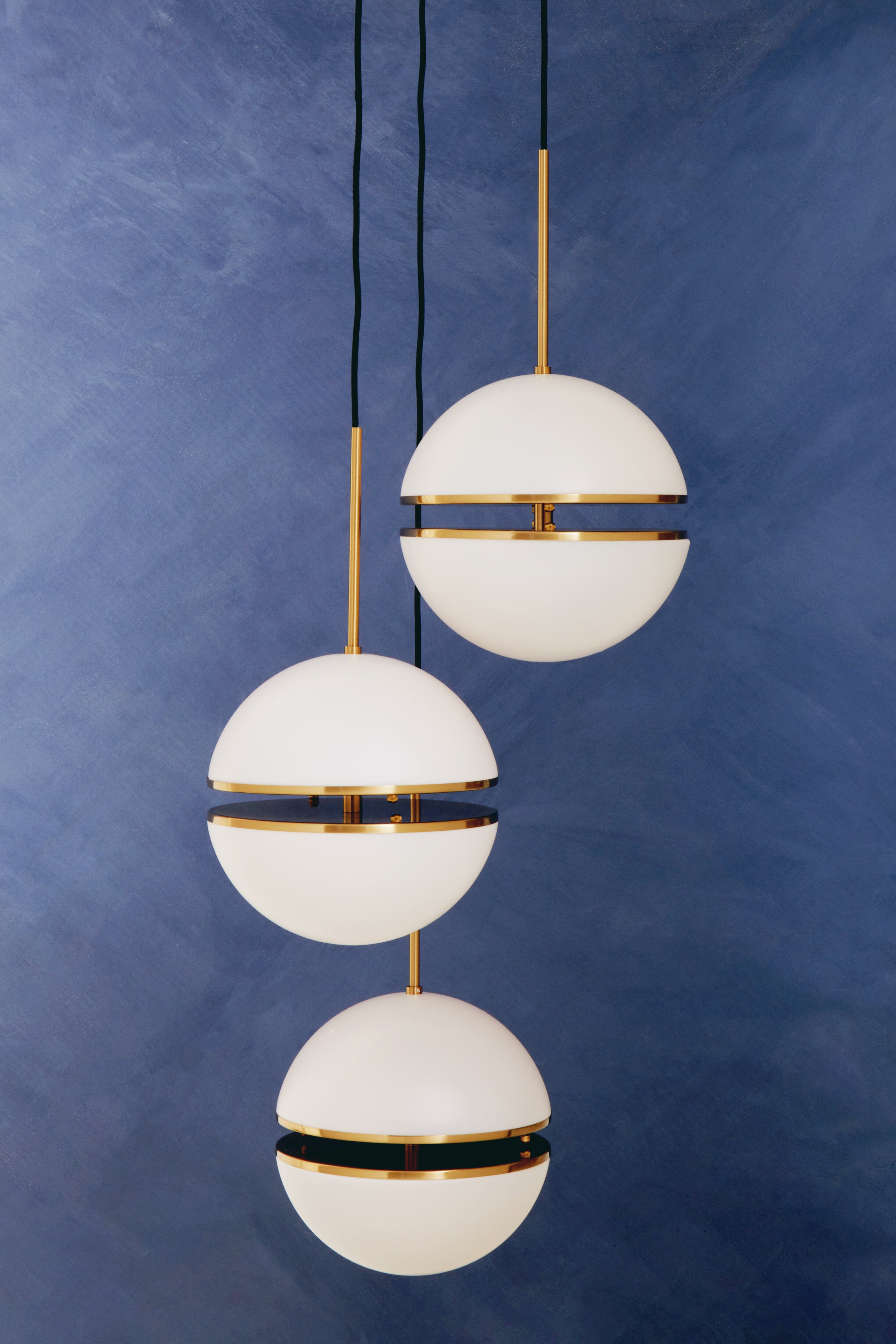 Abira Three Ball Brass Pendant Light