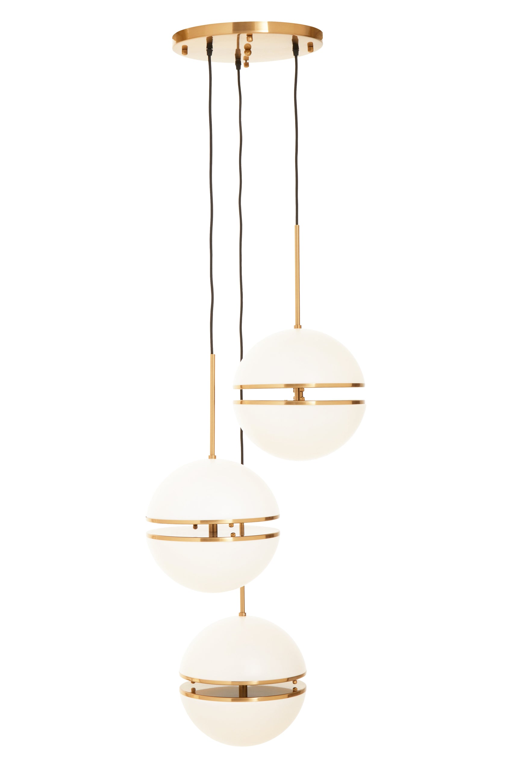 Abira Three Ball Brass Pendant Light