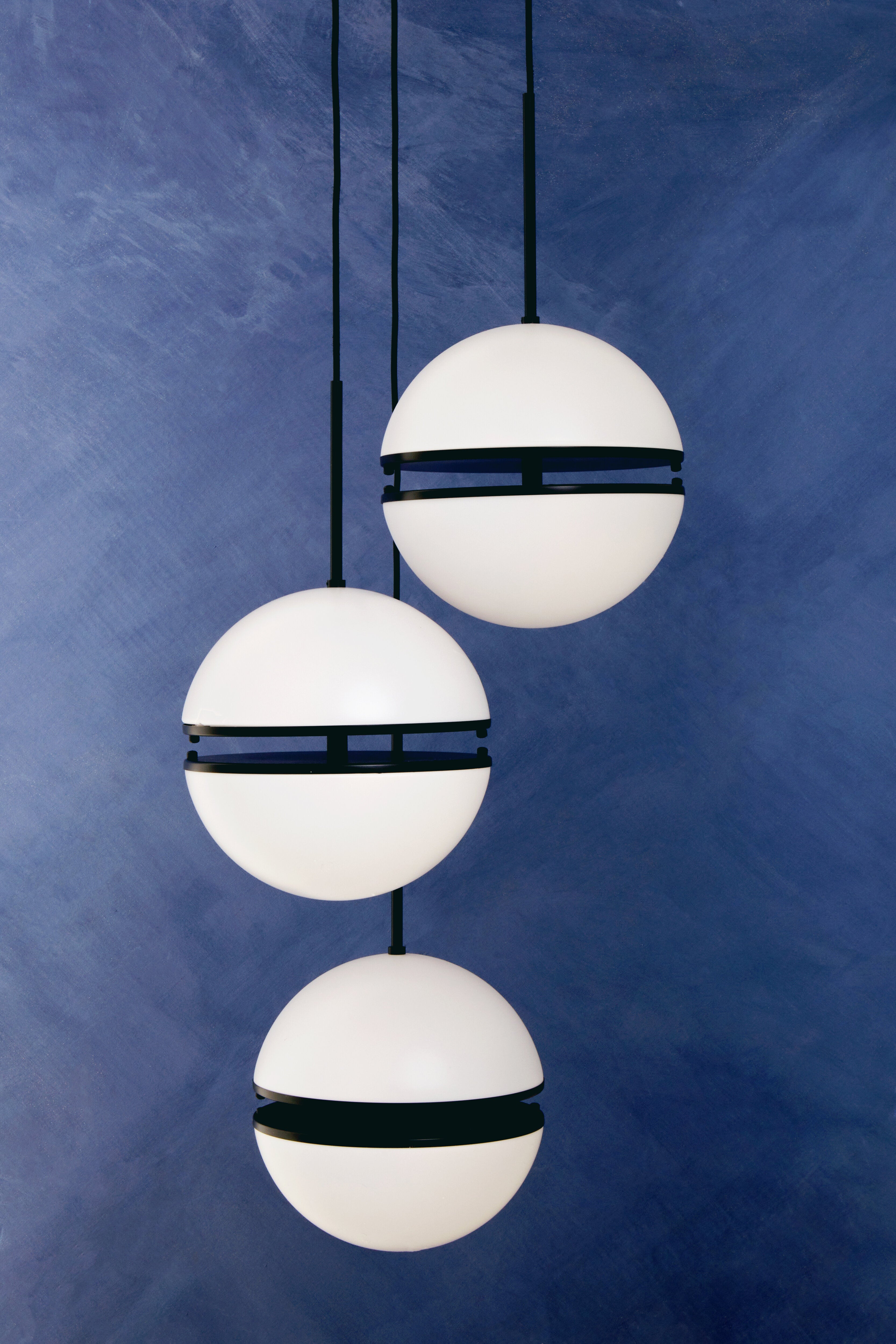 Abira Three Ball Matte Black Pendant Light